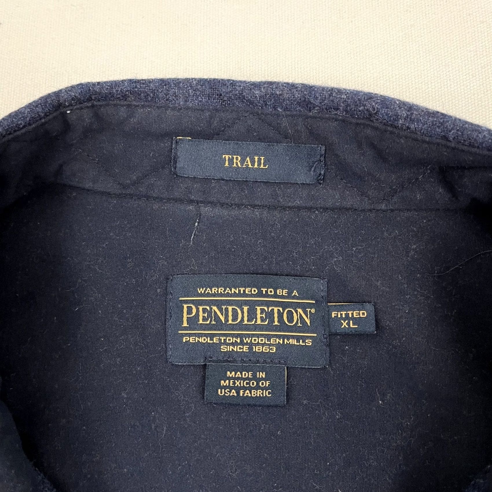 Pendleton Pendleton Trail Shirt Mens XL Fitted Blue Wool Suede Elbow Patch Western Hiking Size US XL / EU 56 / 4 - 2 Thumbnail