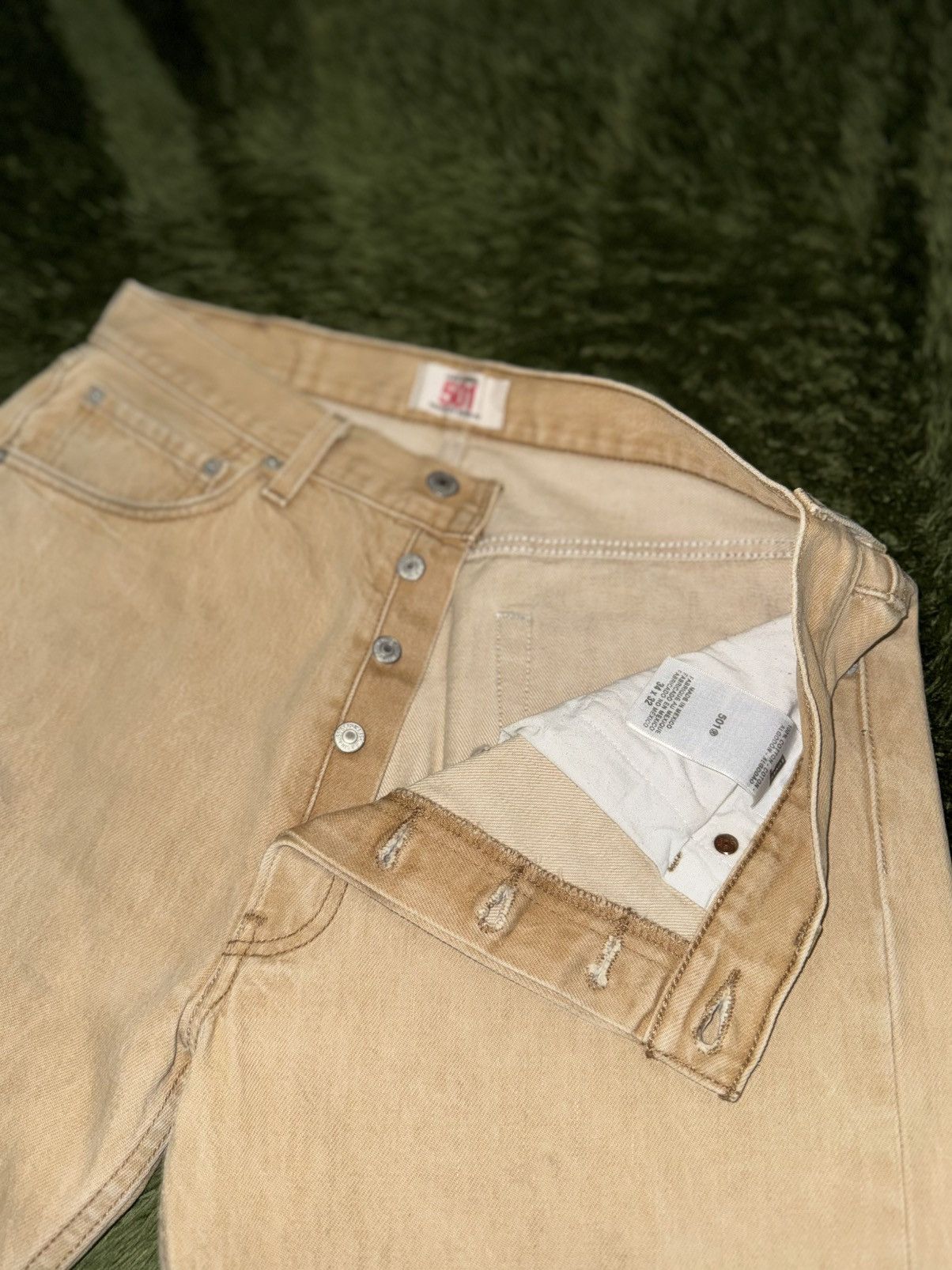 Levi's [W34/L32] Levi’s 501 USA Vintage Wash Beige Denim Pants Size US 34 / EU 50 - 3 Thumbnail
