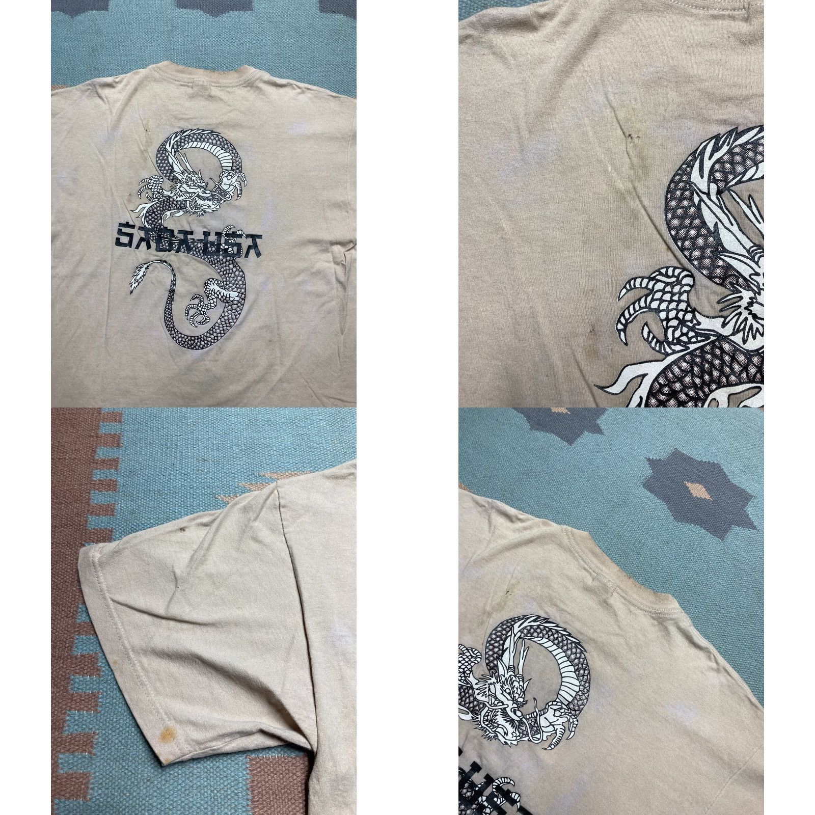 Vintage VINTAGE Dragon T Shirt Tribal Double-Sided JNCO Style Flames Asian Men XL Beige T-Shirt Mens XL Size US XL / EU 56 / 4 - 9 Thumbnail