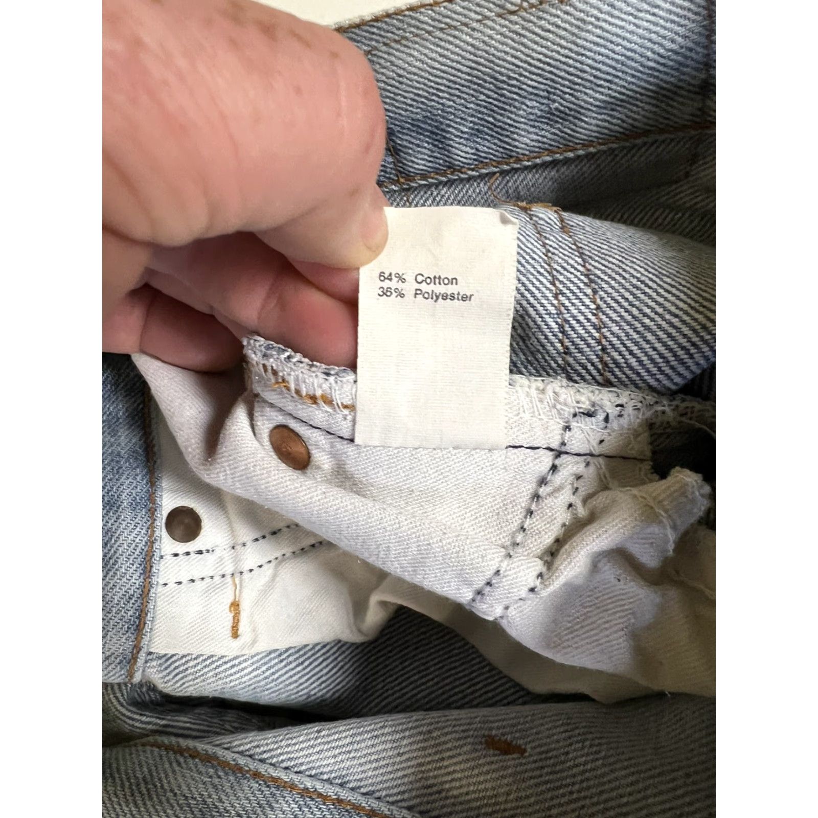 JCPenney VINTAGE JC Penney Jeans 38x32 Denim Blue Light wash 5-Pocket Relaxed Mens Jeans Size US 38 / EU 54 - 7 Thumbnail
