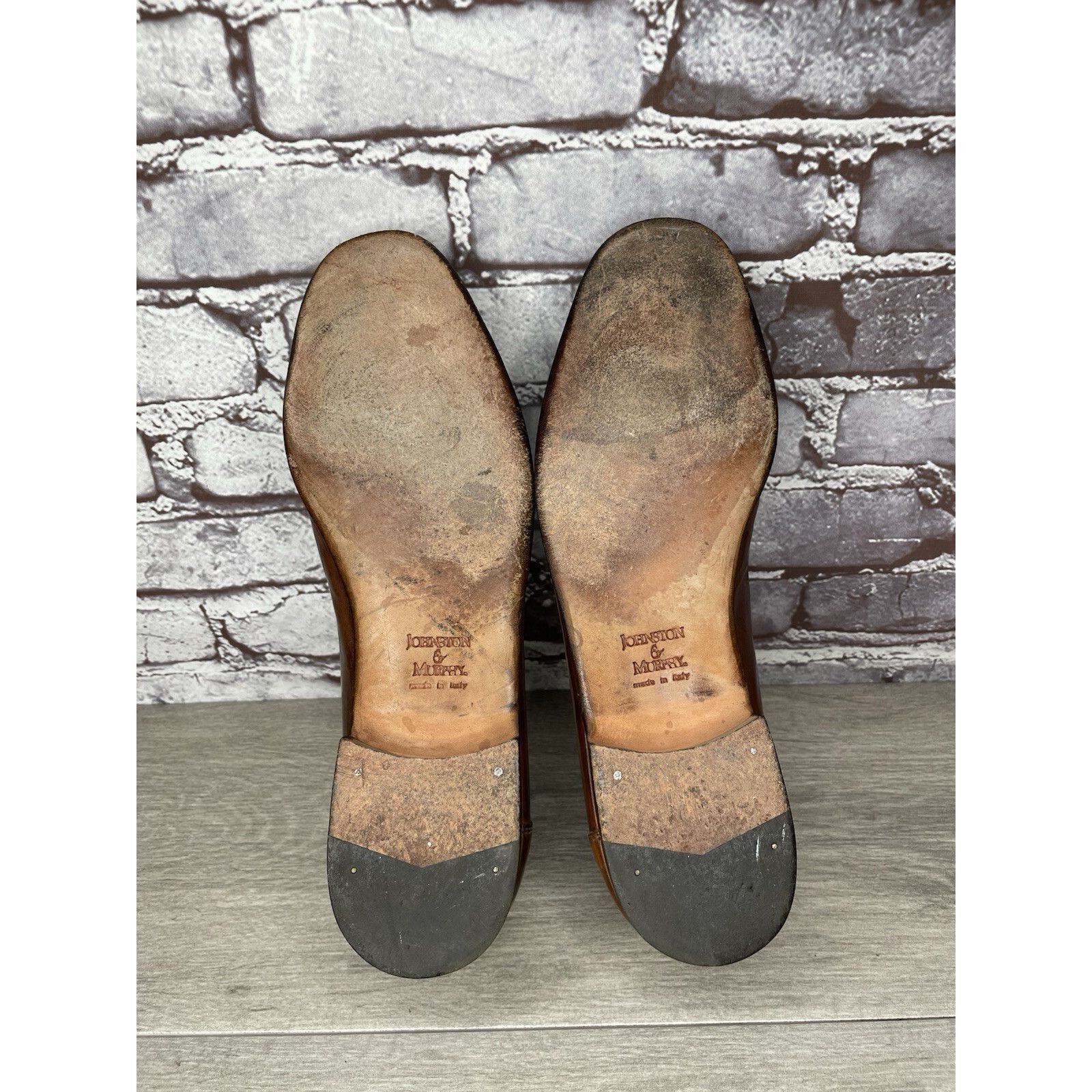 Johnston & Murphy Johnston & Murphy Brown Leather Handsewn Moc Tassel Loafers Size US 11 / EU 44 - 20 Thumbnail