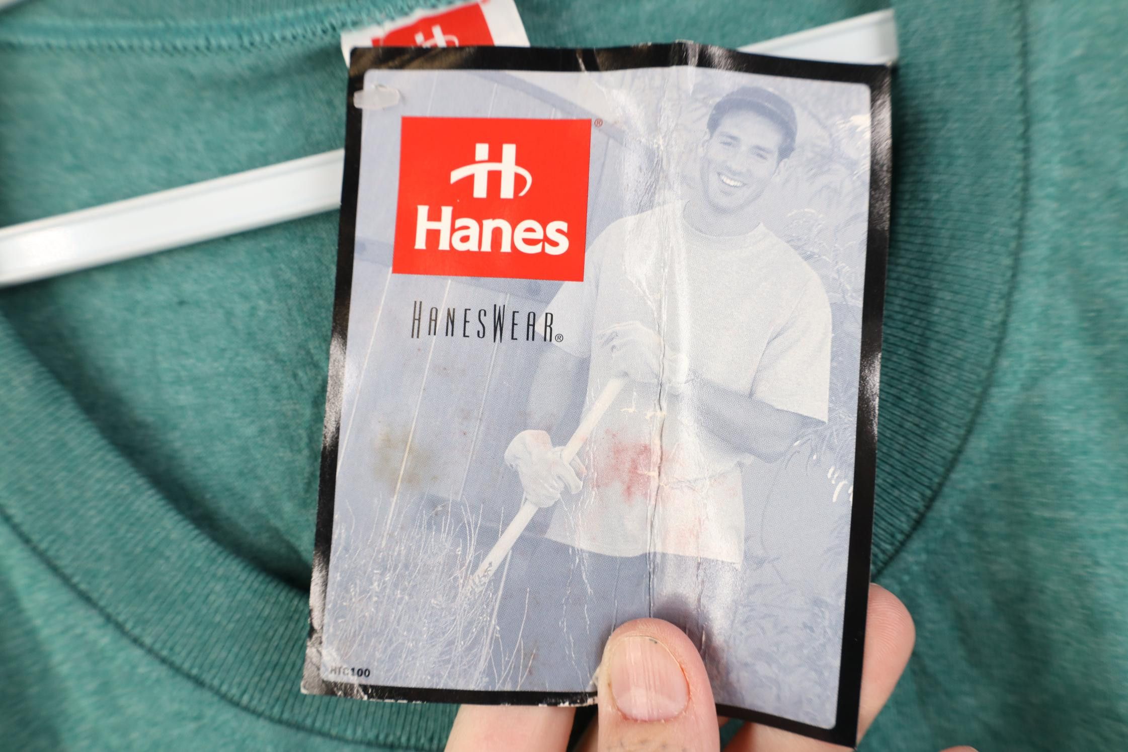 Hanes Deadstock Vintage 90s Hanes T-Shirt Miro Green Heather USA Size US XXL / EU 58 / 5 - 6 Thumbnail