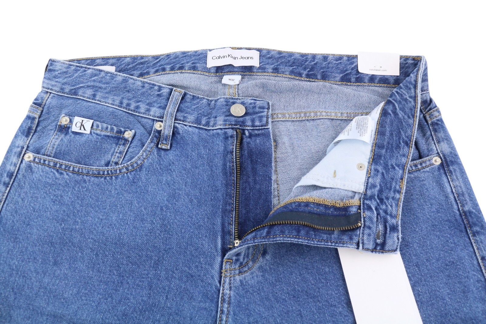 Calvin Klein 90'S LOOSE CARGO W32 Blue Regular Fit Logo Jeans 84964 Size US 32 / EU 48 - 4 Thumbnail