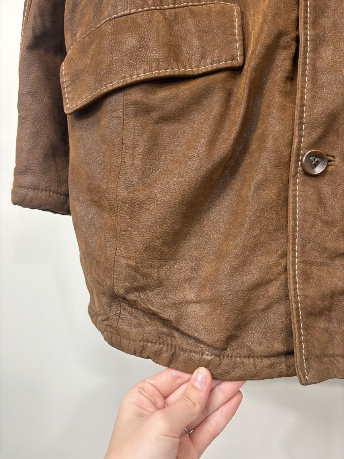 Gimo's Gimo’s Nivola Studio Brown Italian Leather Long Coat Jacket Size US L / EU 52-54 / 3 - 7 Thumbnail