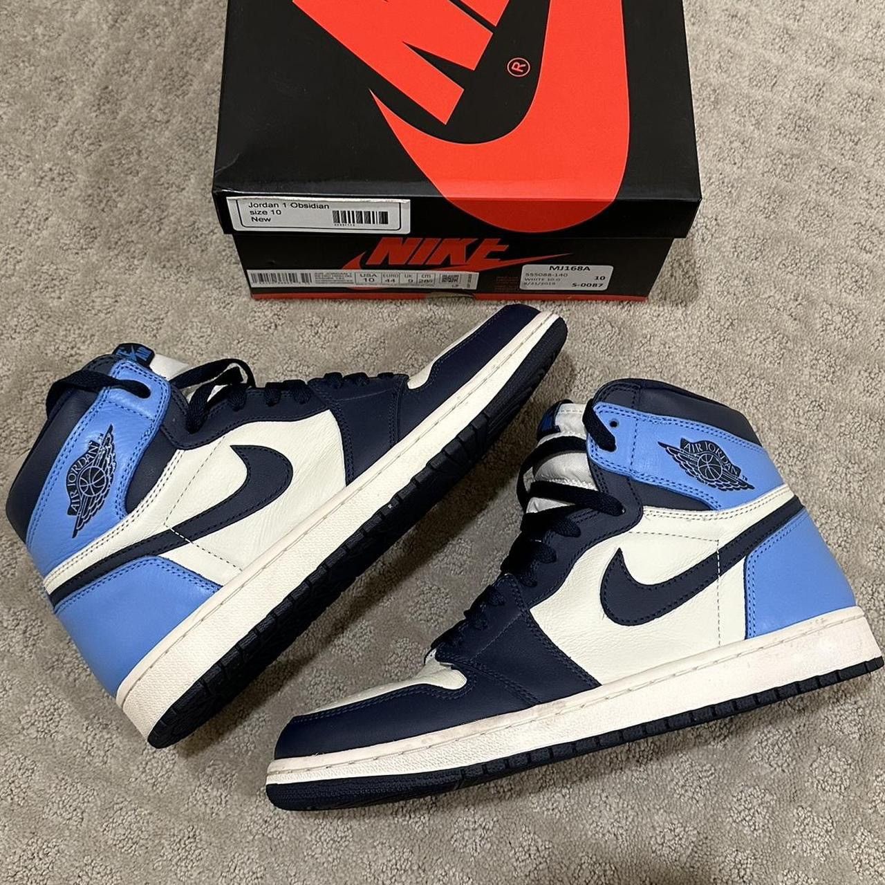 image of Jordan Nike Jordan 1 Retro High “Obsidian” Shoes in Obsidian Navy, Men's (Size 10)