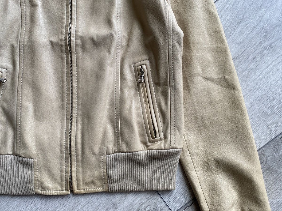 Dolce & Gabbana Dolce & Gabbana Beige Leather Bomber Jacket Size M / US 6-8 / IT 42-44 - 5 Thumbnail
