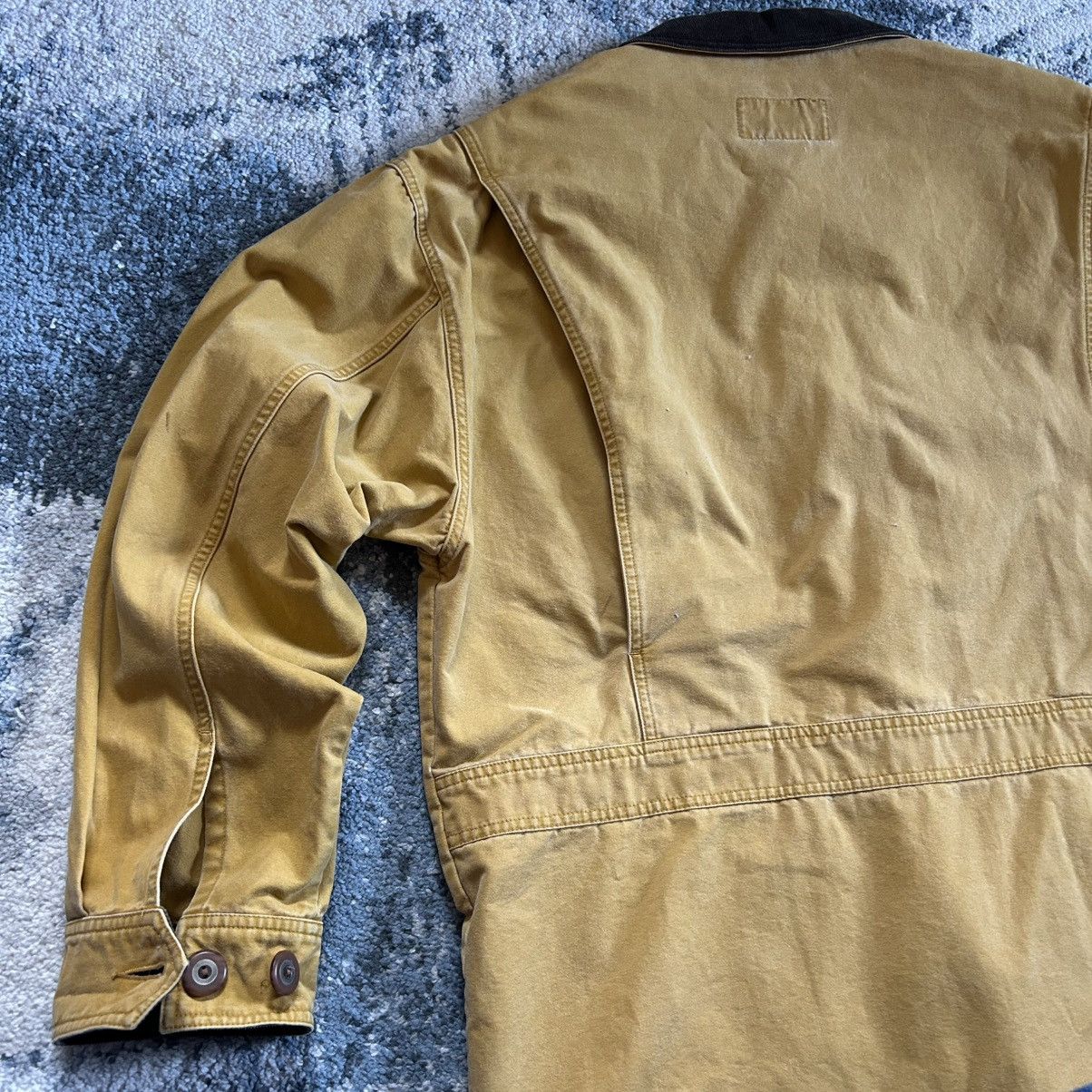 Eddie Bauer 90s FLOCKED CANVAS HUNTiNG JACKET WORK COAT MUSTARD SEED Size US L / EU 52-54 / 3 - 15 Thumbnail