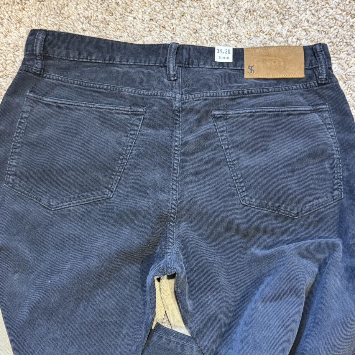 Todd Snyder Todd Snyder Corduroy Pants Slim Fit 34 x 30 Navy Tan $178 Size US 34 / EU 50 - 14 Thumbnail