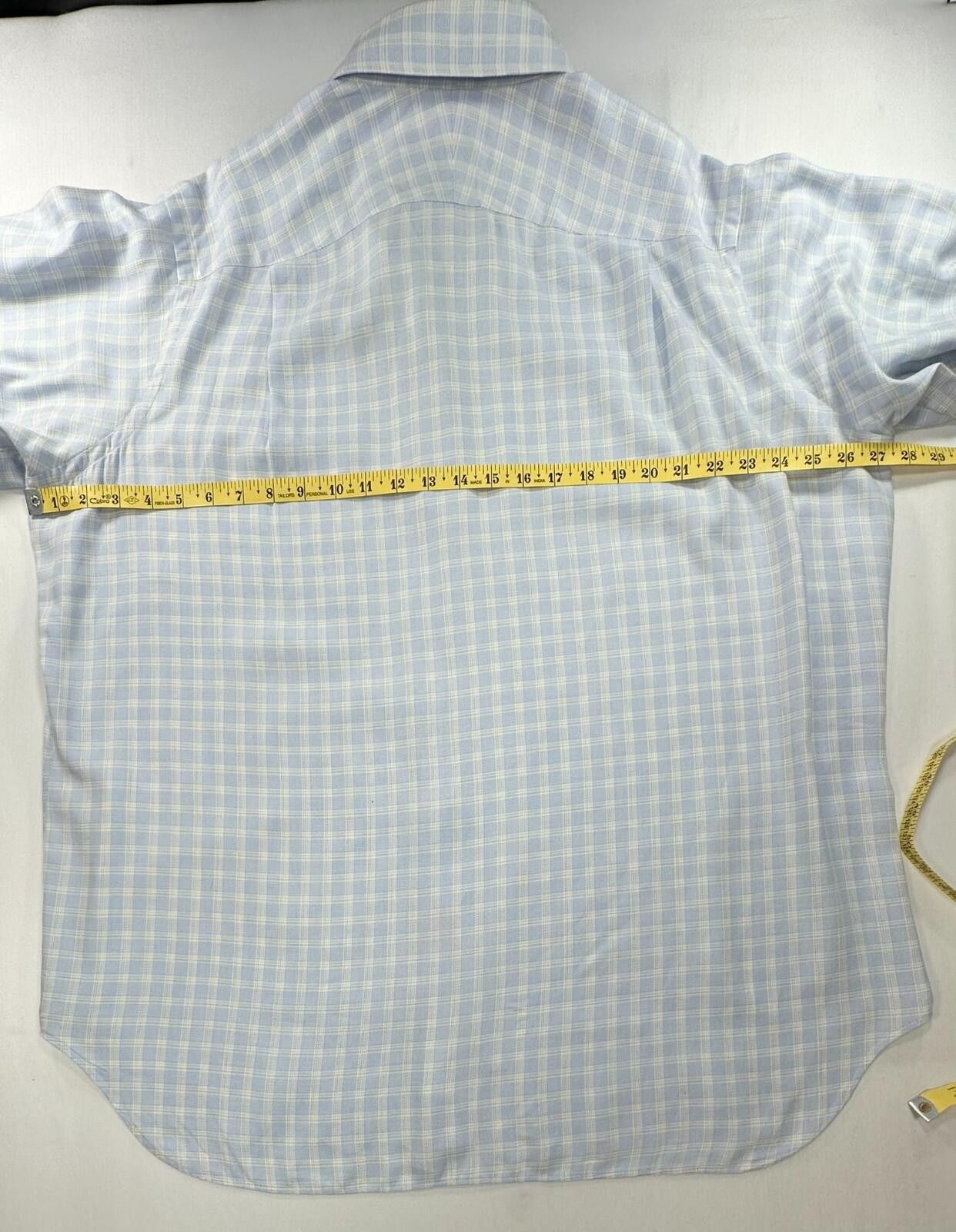 GianMarco Venturi Ventura Checked Custom Tailored Oxford Button Up Blue Men XL Size US XL / EU 56 / 4 - 3 Thumbnail