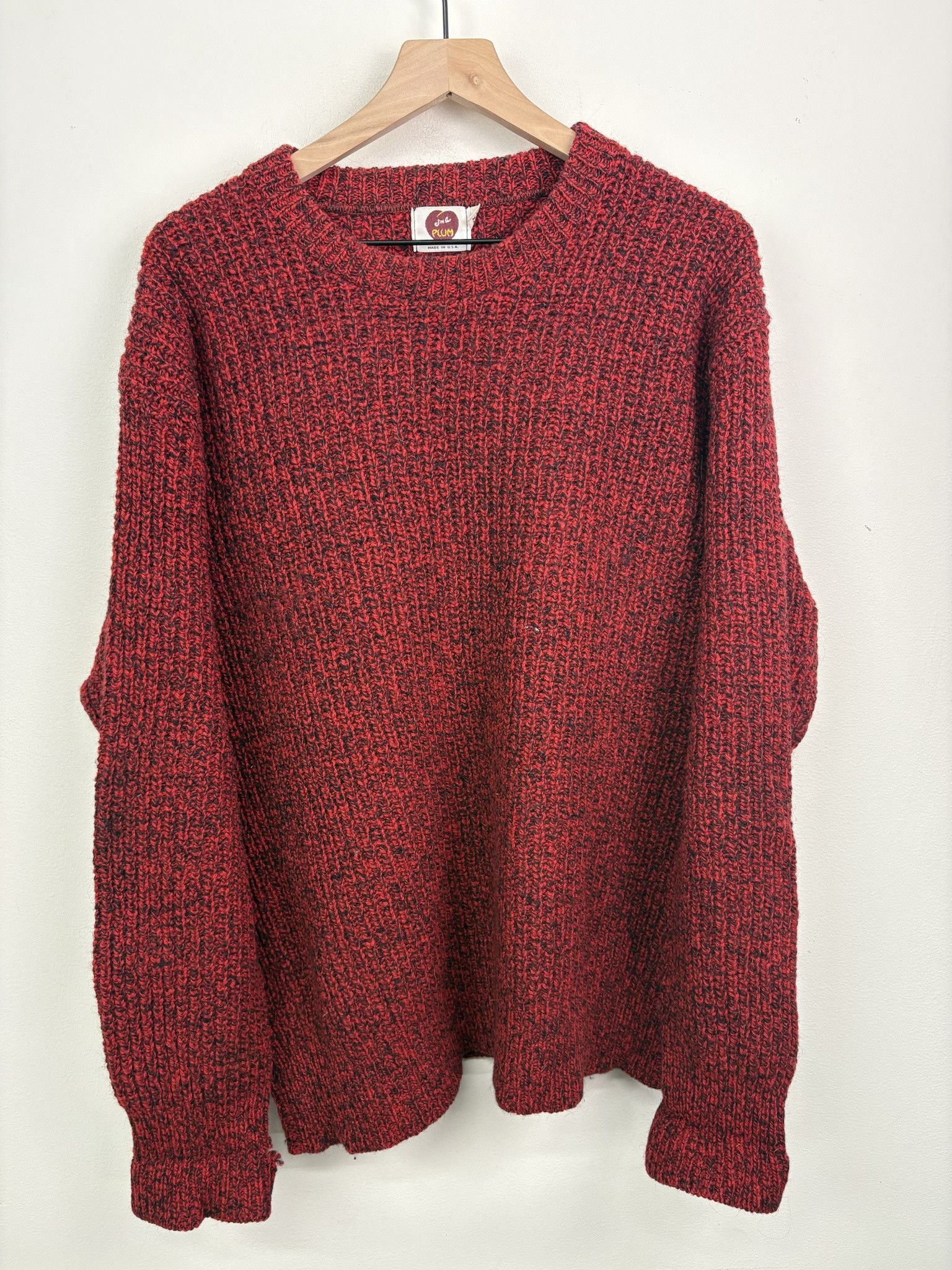 Vintage Vintage 90's Knit Jim Co. Plum Two Tone Black/Red Blank Crewneck Pullover Cardigan Size XXL Size US XXL / EU 58 / 5 - 1 Thumbnail