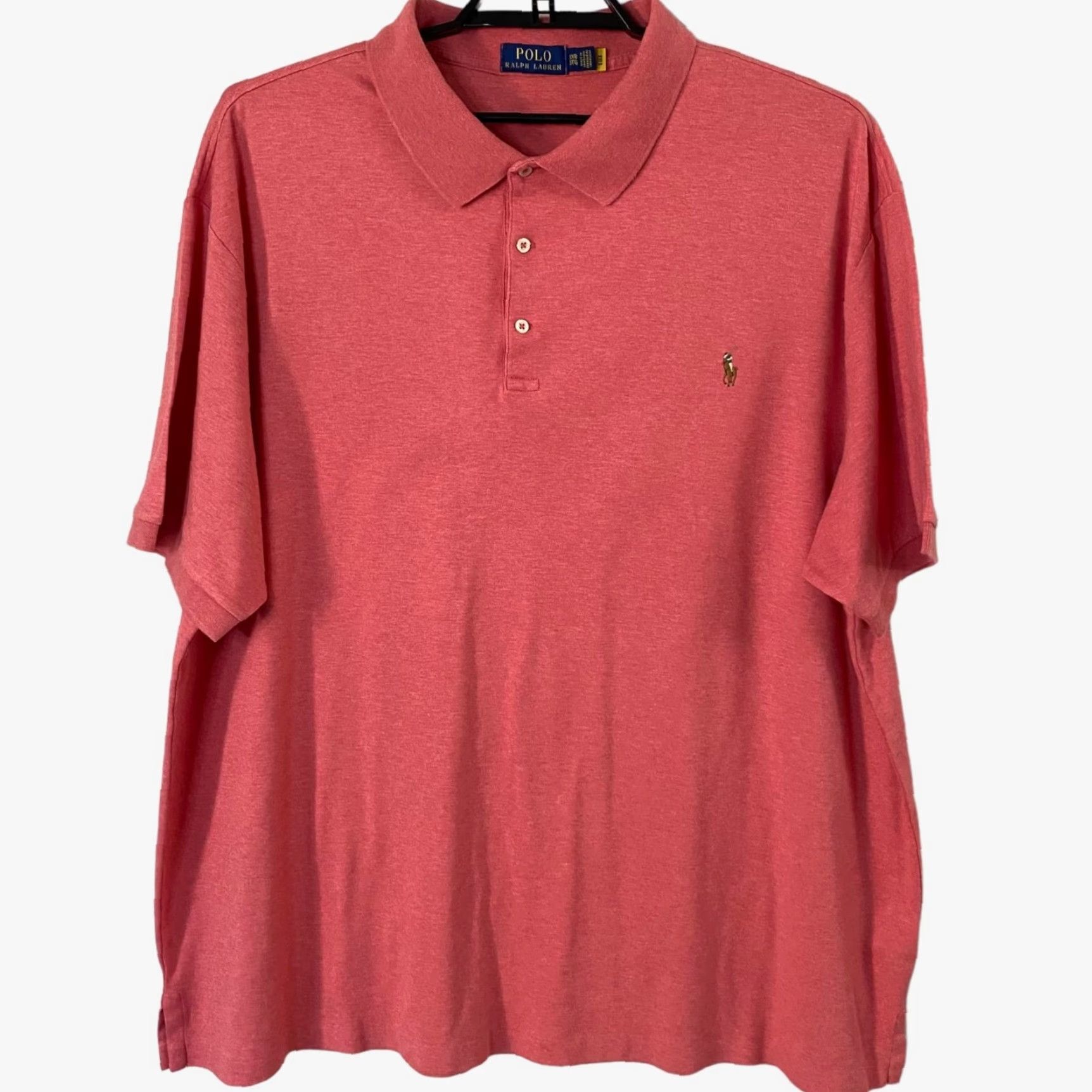 Ralph Lauren VINTAGE Polo Ralph Lauren Big & Tall Soft Cotton Polo Shirt Light Red Mens Size 3XB Size US XXL / EU 58 / 5 - 2 Thumbnail