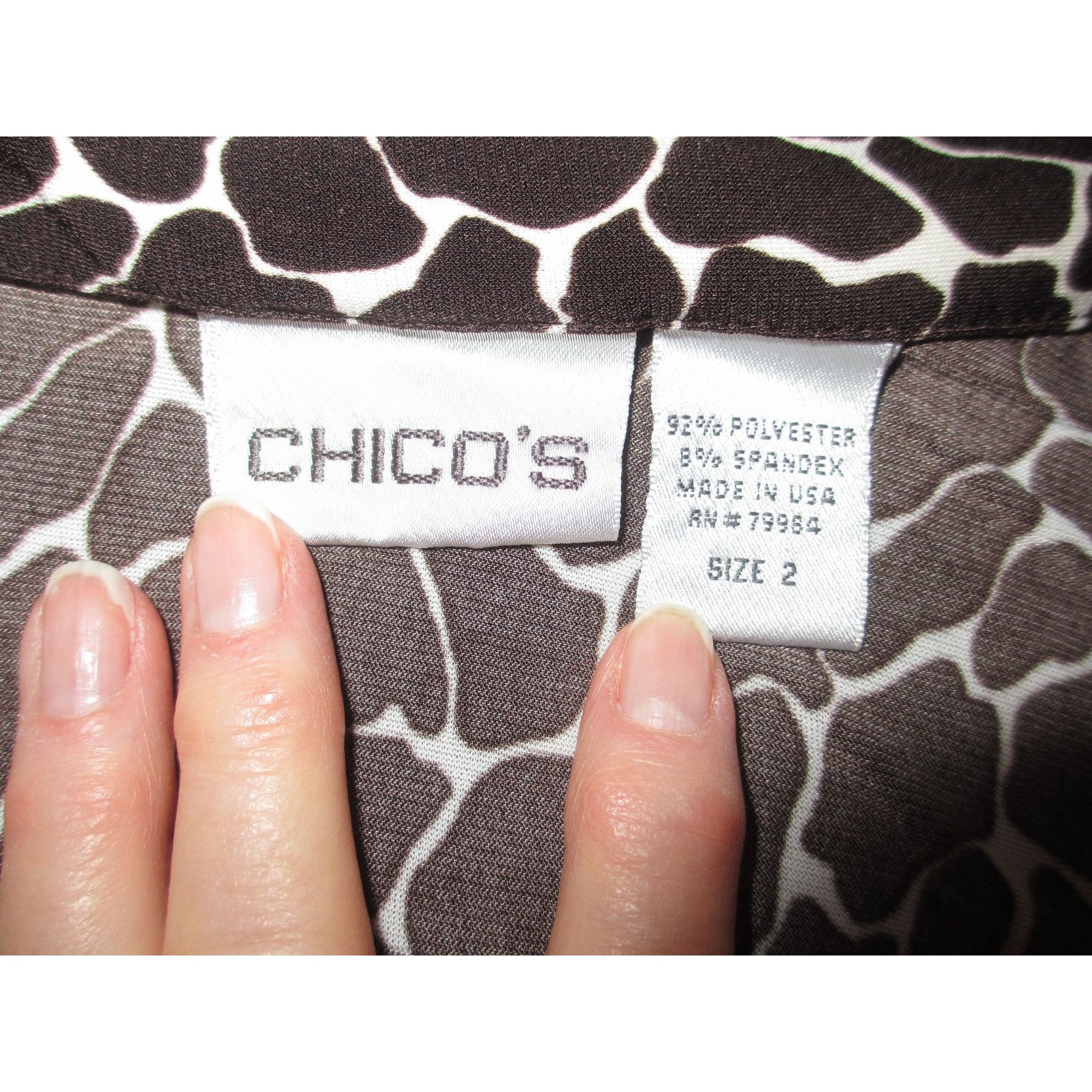 Chicos Chicos Black & White Animal Print Wrap Top Blouse Size 2 Pol Size XS / US 0-2 / IT 36-38 - 6 Thumbnail