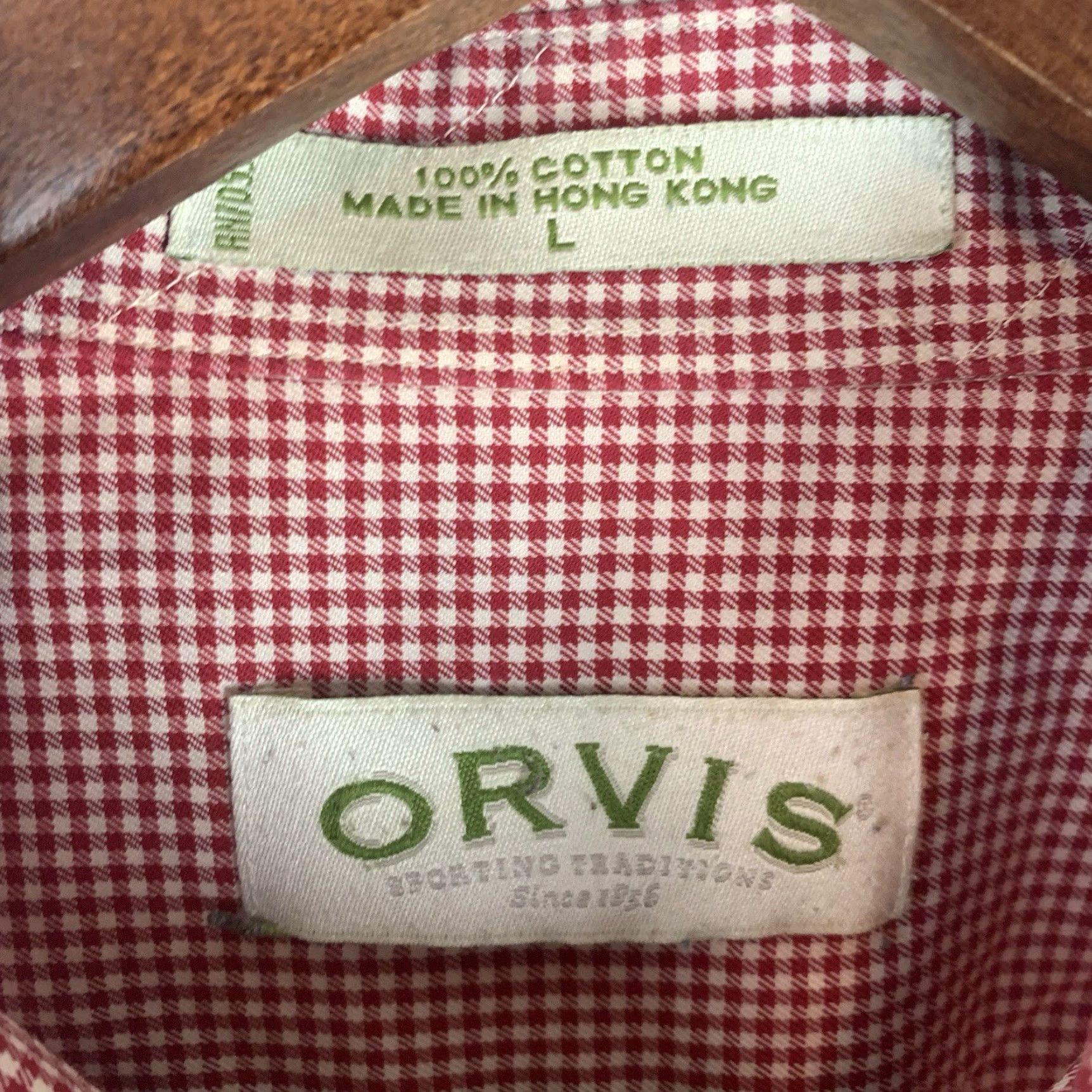 Orvis Orvis Shirt Mens Large Red Gingham Check Long Sleeve Button-Down Cotton Regular L Mens Womens? Size US L / EU 52-54 / 3 - 4 Thumbnail