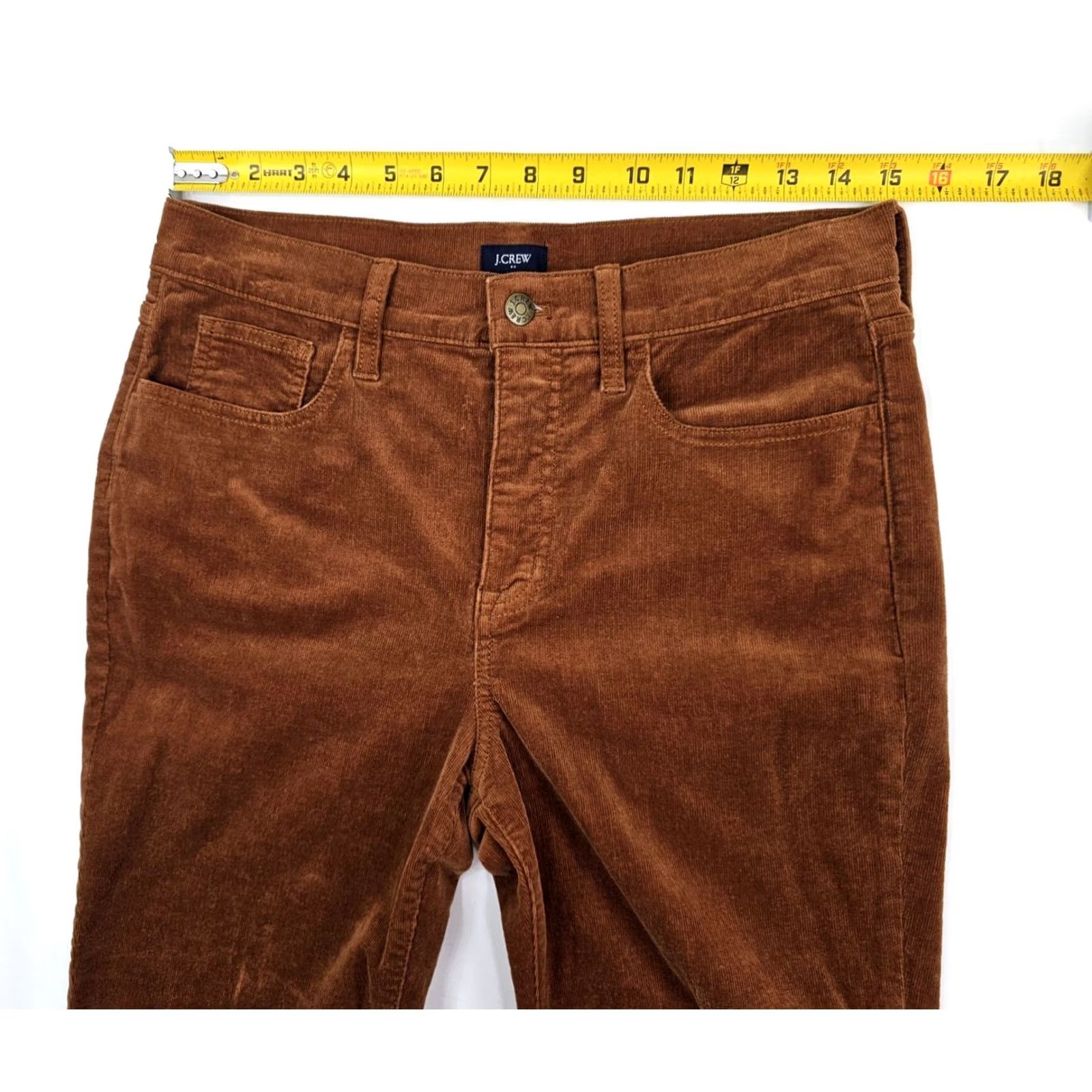 J.Crew J.CREW Full Length Corduroy Pants Women 30x28 Burnt Orange Straight Leg, 29 (Fits 30x28) BT Orange Womens Pants Size 30" / US 8 / IT 44 - 6 Thumbnail
