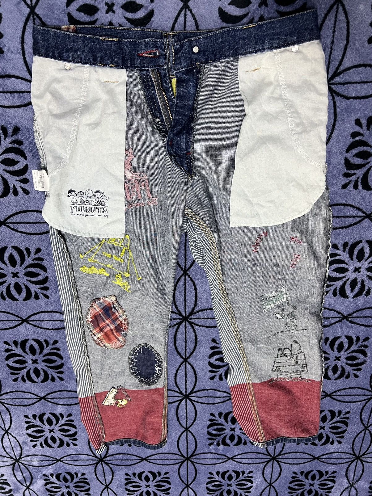 Peanuts × Vintage PEANUTS - Patchwork jeans Size 30" / US 8 / IT 44 - 8 Thumbnail