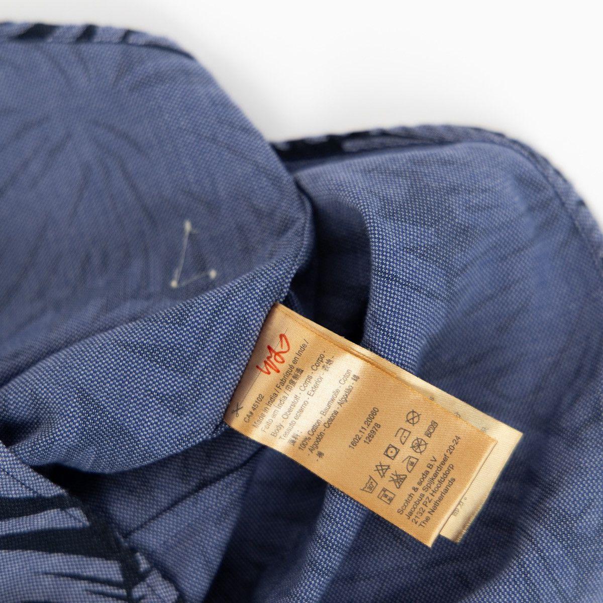 Scotch & Soda Scotch & Soda Mens Blue Floral Shirt Long Sleeve Button Up Size US L / EU 52-54 / 3 - 7 Thumbnail
