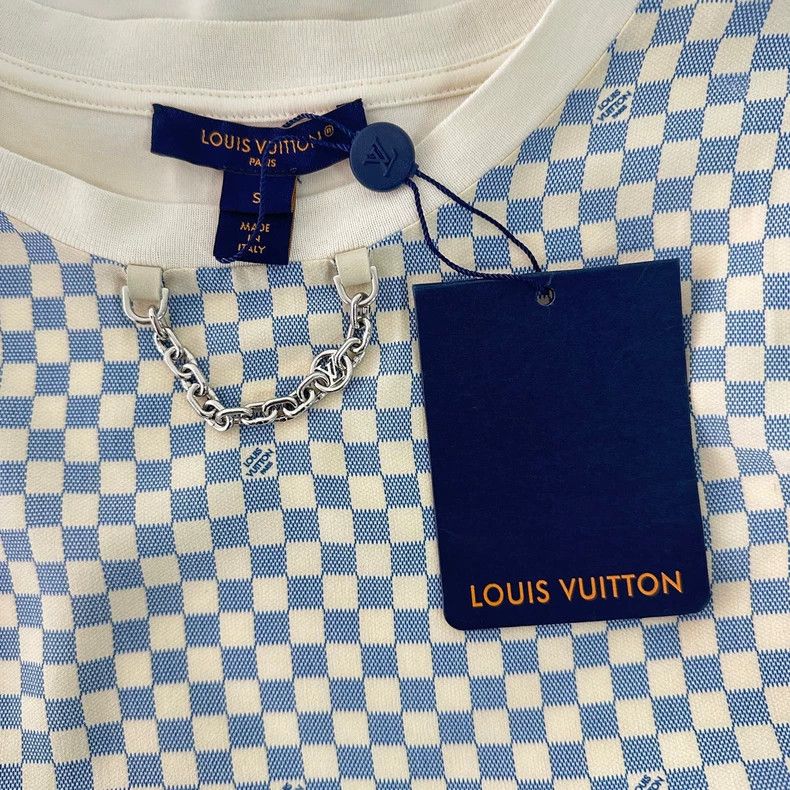 Louis Vuitton Louis Vuitton Checkerboard check round neck short sleeve T- Size S / US 4 / IT 40 - 3 Thumbnail
