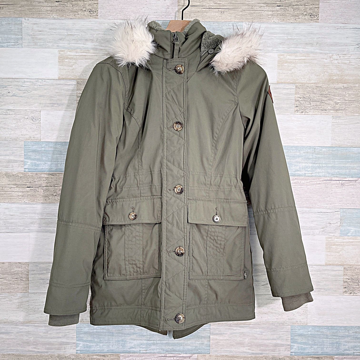 Hollister Hollister Y2K Sherpa Lined Parka Olive Green Womens XS Size XS / US 0-2 / IT 36-38 - 2 Thumbnail