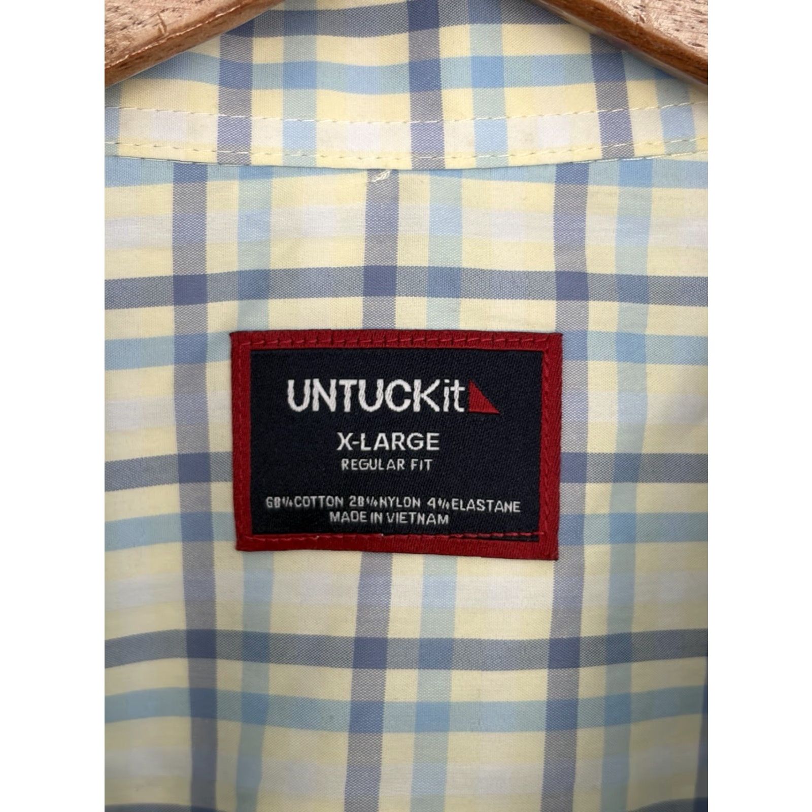 UNTUCKit UNTUCKit Shirt Mens Long Sleeve Button Front Lightweight Work Casual XL Plaid Blue, Button-Up, Collared, Cotton Blend, Regular Fit, Leave as is Size US XL / EU 56 / 4 - 4 Thumbnail