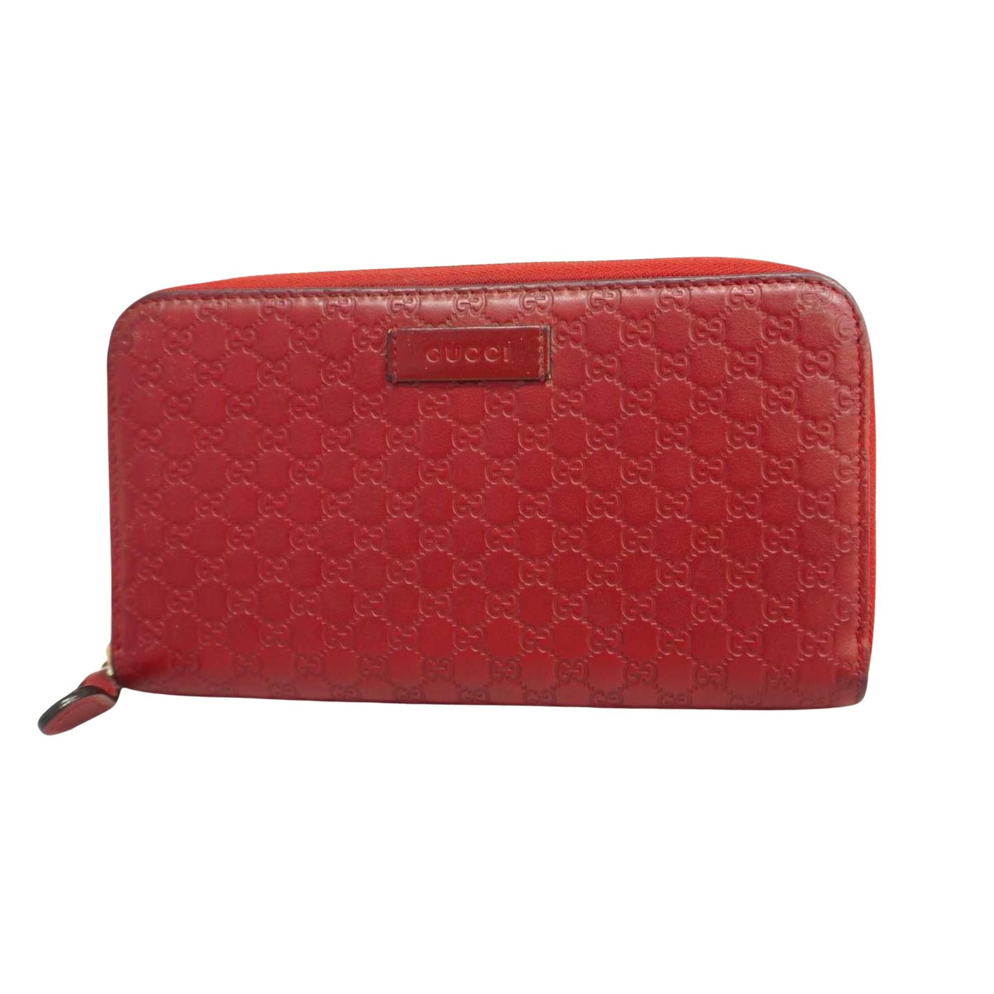 image of Gucci Micro Guccissima Wallet in Red, Women's