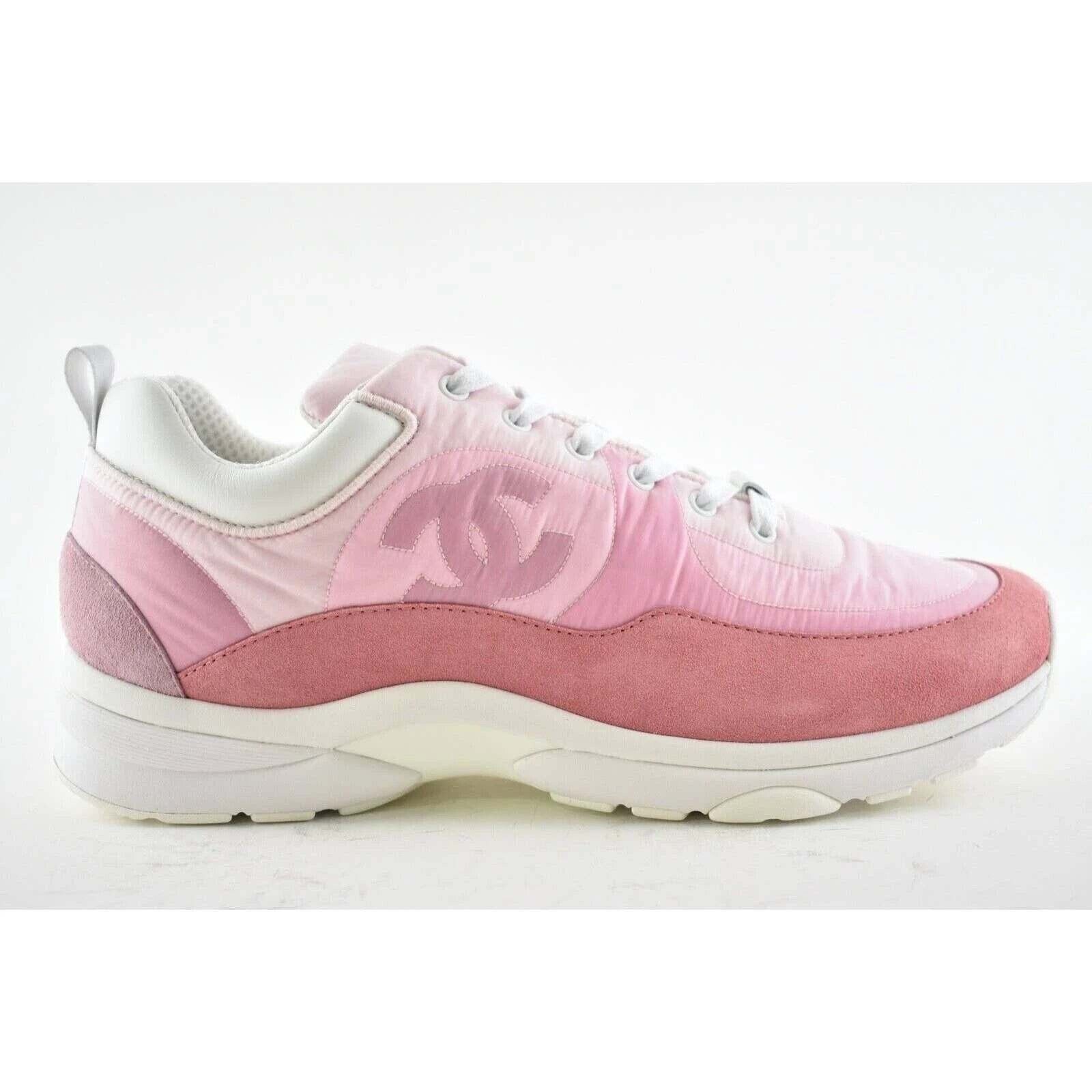 Chanel Chanel Mens 21C Pink Suede Leather CC Logo Lace Low Top Size US 10 / EU 43 - 2 Thumbnail