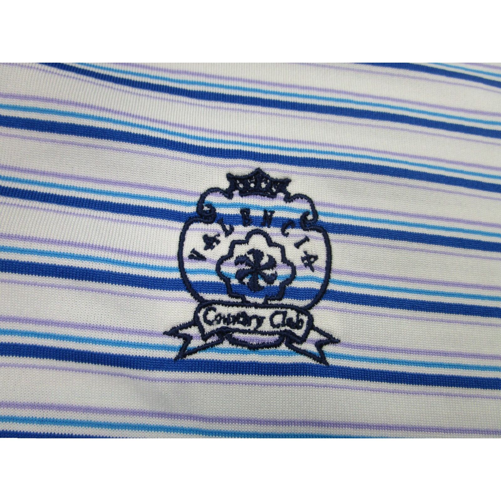 Vintage Straight Down Polo Shirt Golf Mens L Blue White Stripe Valencia Country Club Size US L / EU 52-54 / 3 - 4 Thumbnail