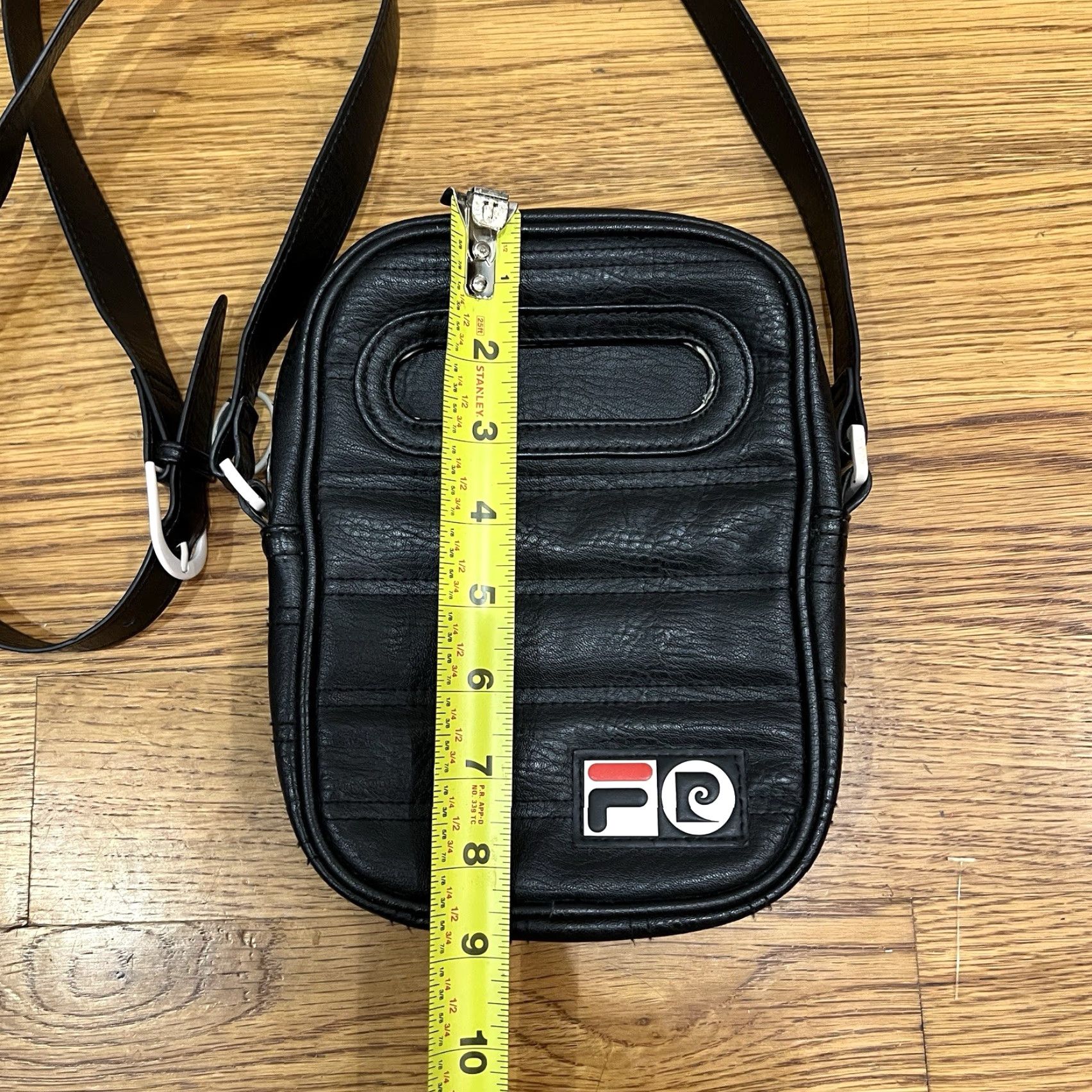 Fila FILAR Pierre Cardin Shoulder Bag 90s Black Leather Small Zip Closure Women's Retro Size ONE SIZE - 5 Thumbnail
