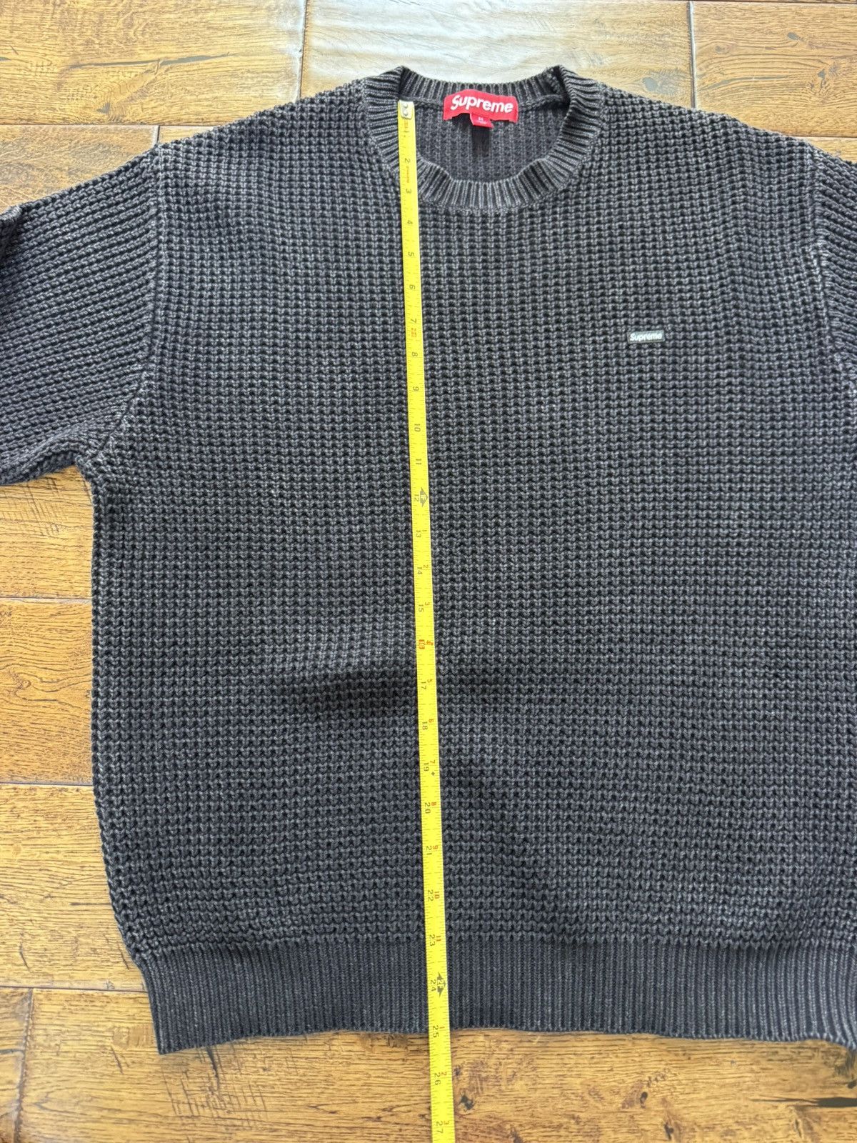 Supreme Supreme Washed Small Box Waffle Knit Sweater Black Size US M / EU 48-50 / 2 - 4 Thumbnail