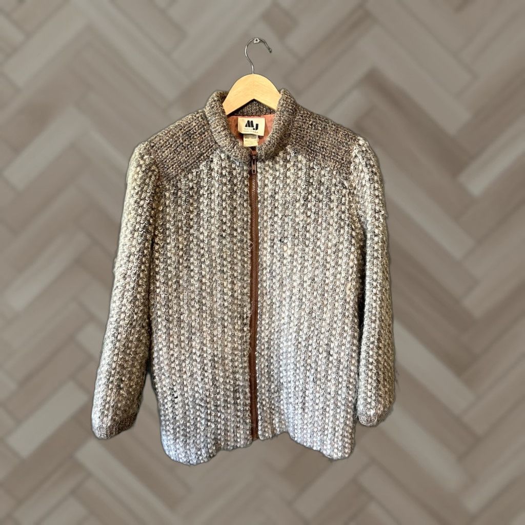 Vintage VINTAGE MJ Seattle Womens Brown Knit Full Zip Nylon Jacket Small Size S / US 4 / IT 40 - 1 Thumbnail