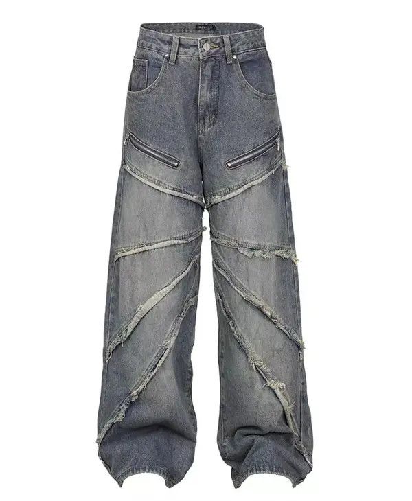 VIBE Vintage washed and faded loose fitting patchwork jeans Size US 28 / EU 44 - 7 Thumbnail