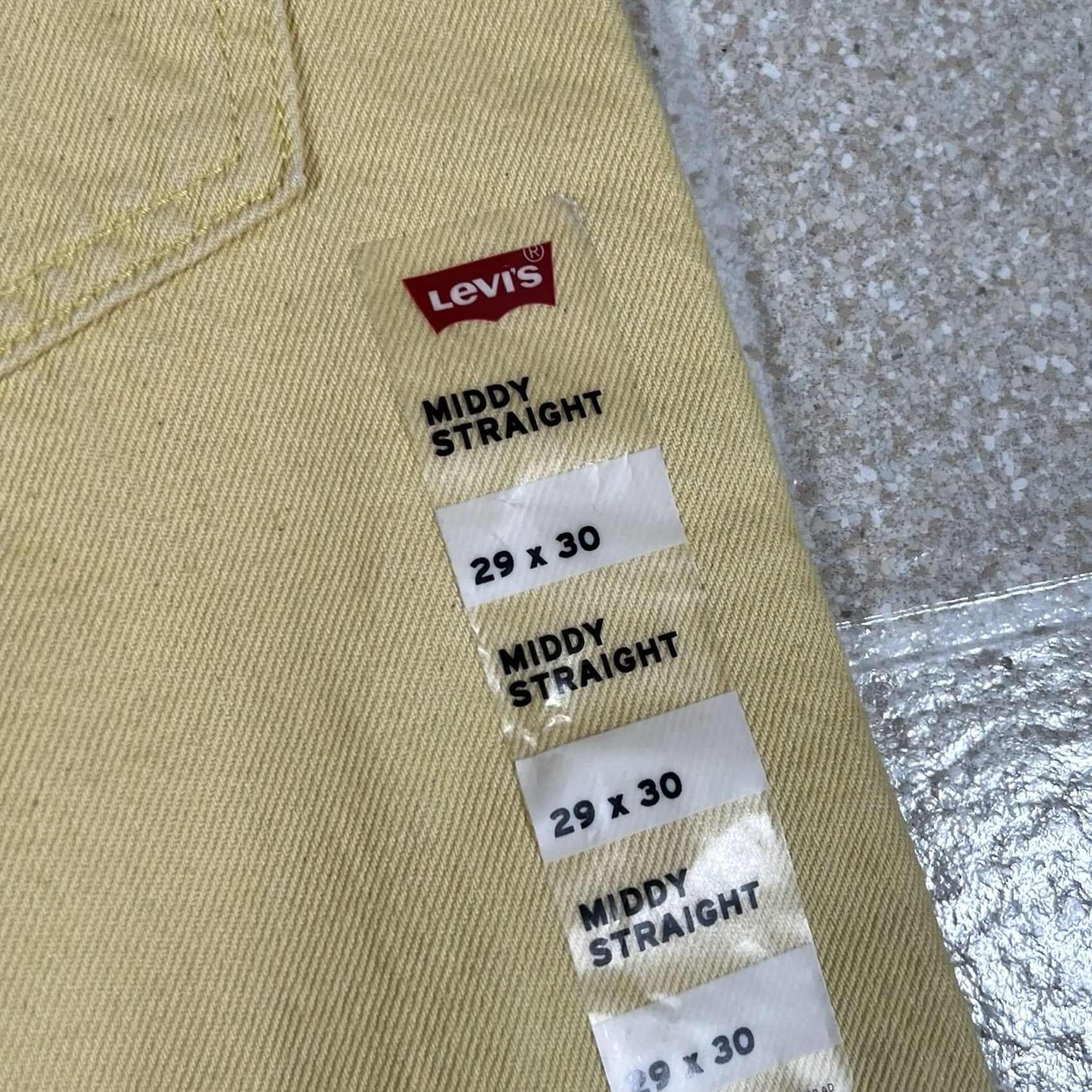 Levi's VINTAGE? Levis Jeans Womens 29 Middy Straight Mid Rise Yellow Denim Cotton 29x30 NWT Size 29" - 5 Thumbnail
