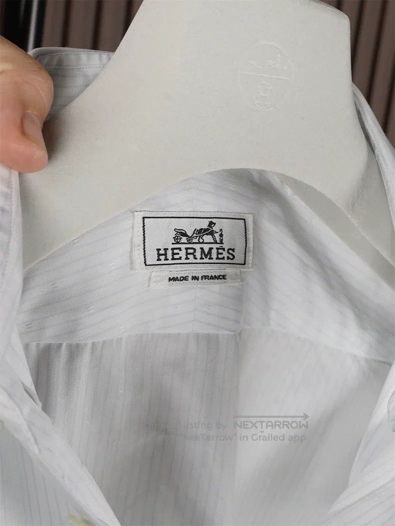 Hermes Hermes size 39 Men's striped white shirt Size US XXS / EU 40 - 4 Thumbnail