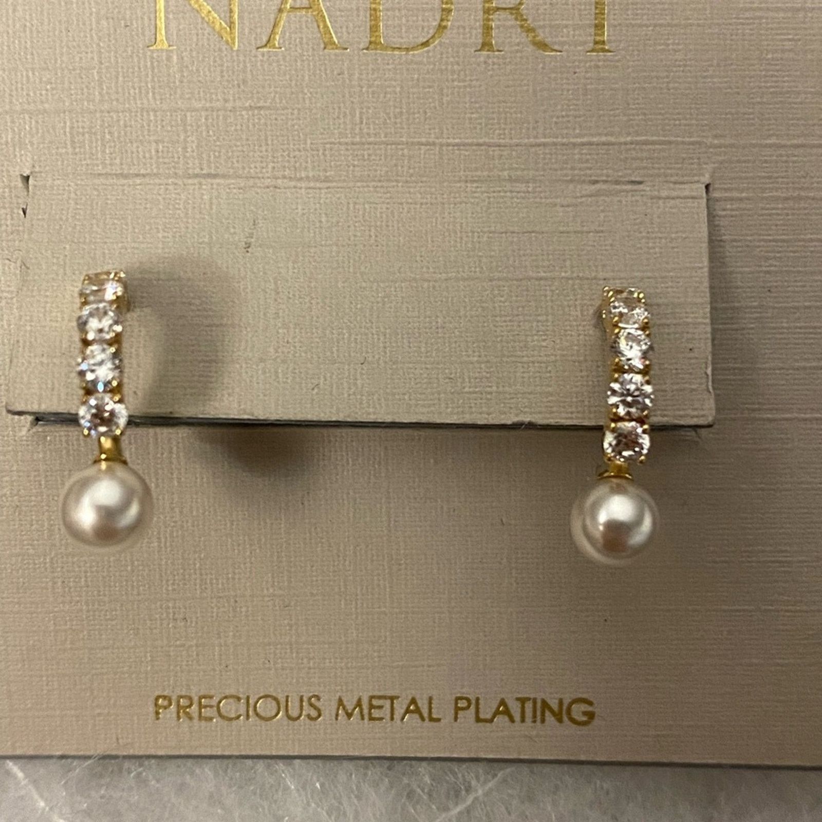Nordstrom Nordstrom Gold and Pearl Crystal Earrings Size ONE SIZE - 1 Thumbnail