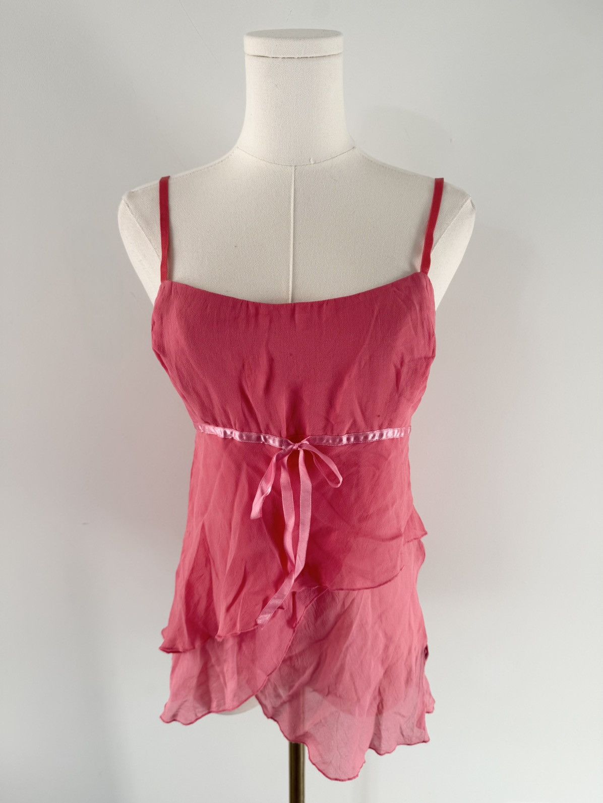 Bebe Bebe pink 100% silk babydoll camisole Size M / US 6-8 / IT 42-44 - 6 Thumbnail