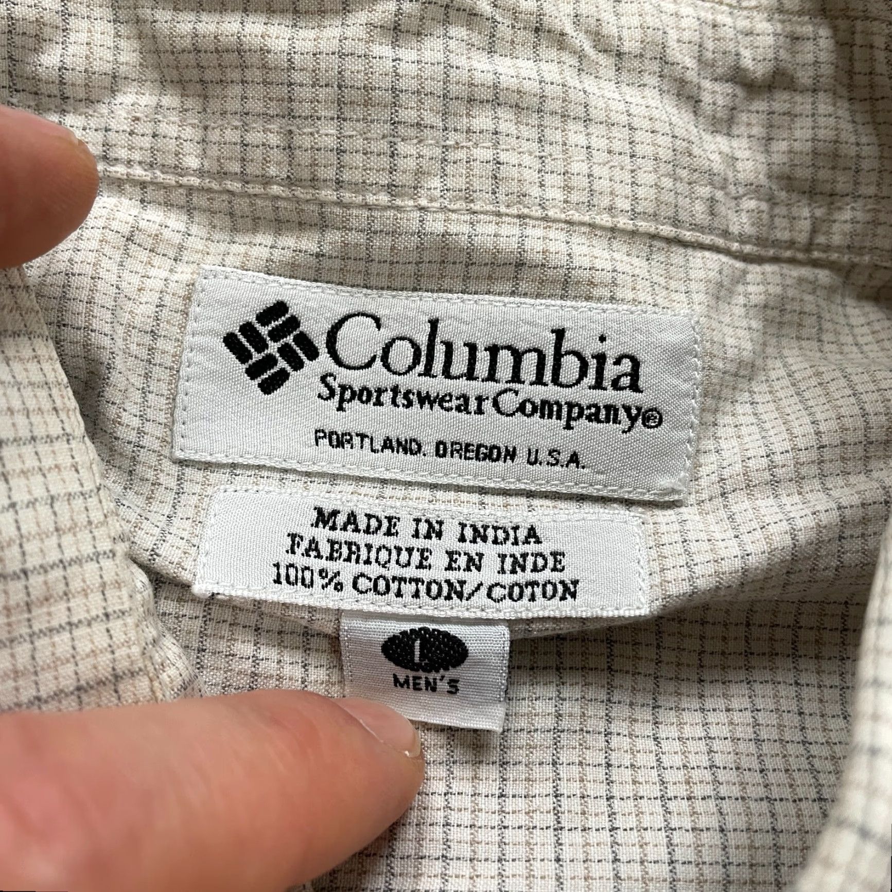 Vintage Columbia Shirt Mens Large Beige Plaid Short Sleeve Button Down Casual Fishing Size US L / EU 52-54 / 3 - 5 Thumbnail