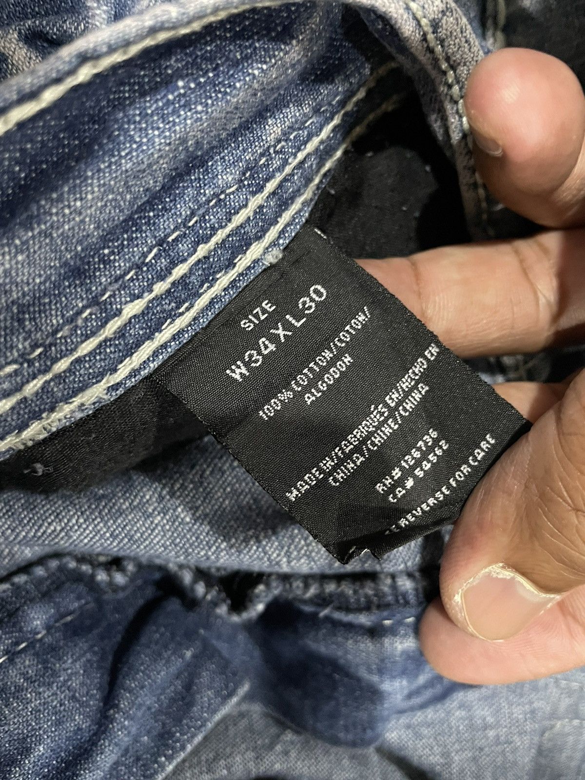 If Six Was Nine Xtreme Couture Cross Pocket Jeans Size US 35 - 22 Thumbnail