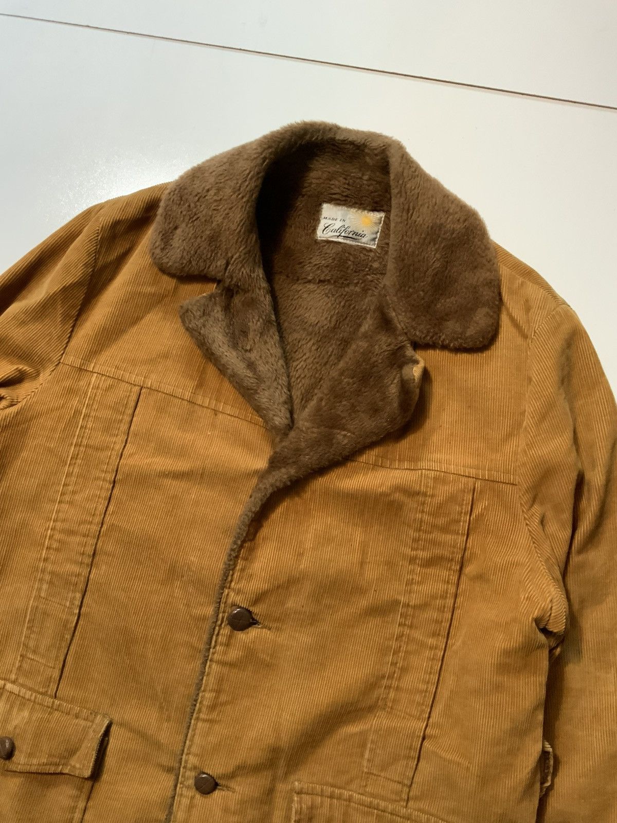 Vintage Vintage 70s Sherpa Line Corduroy Western Leather Button Coat Size US M / EU 48-50 / 2 - 3 Thumbnail