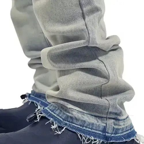 VIBE Blue Light Wash Stacked Denim Jeans Size US 32 / EU 48 - 2 Thumbnail