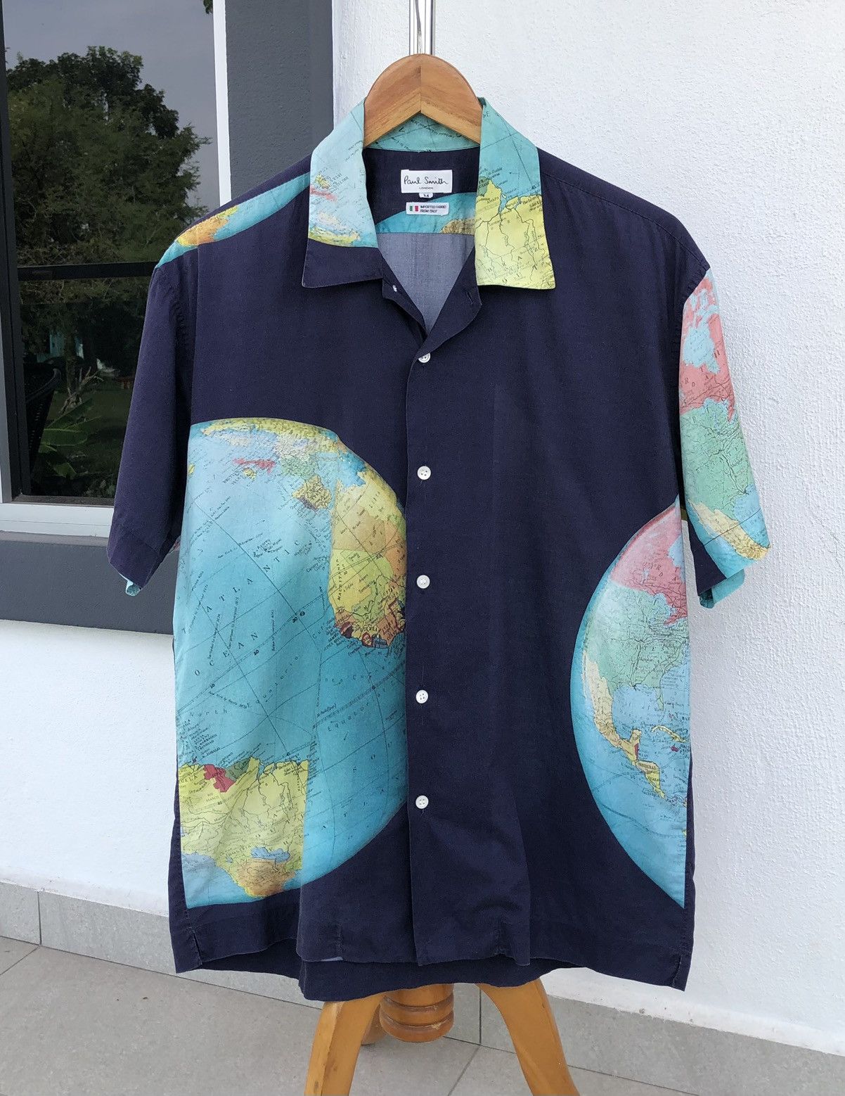 Paul Smith Paul Smith shirt Short Sleeve Globe Pattern World Map 🇮🇹 Size US M / EU 48-50 / 2 - 1 Thumbnail