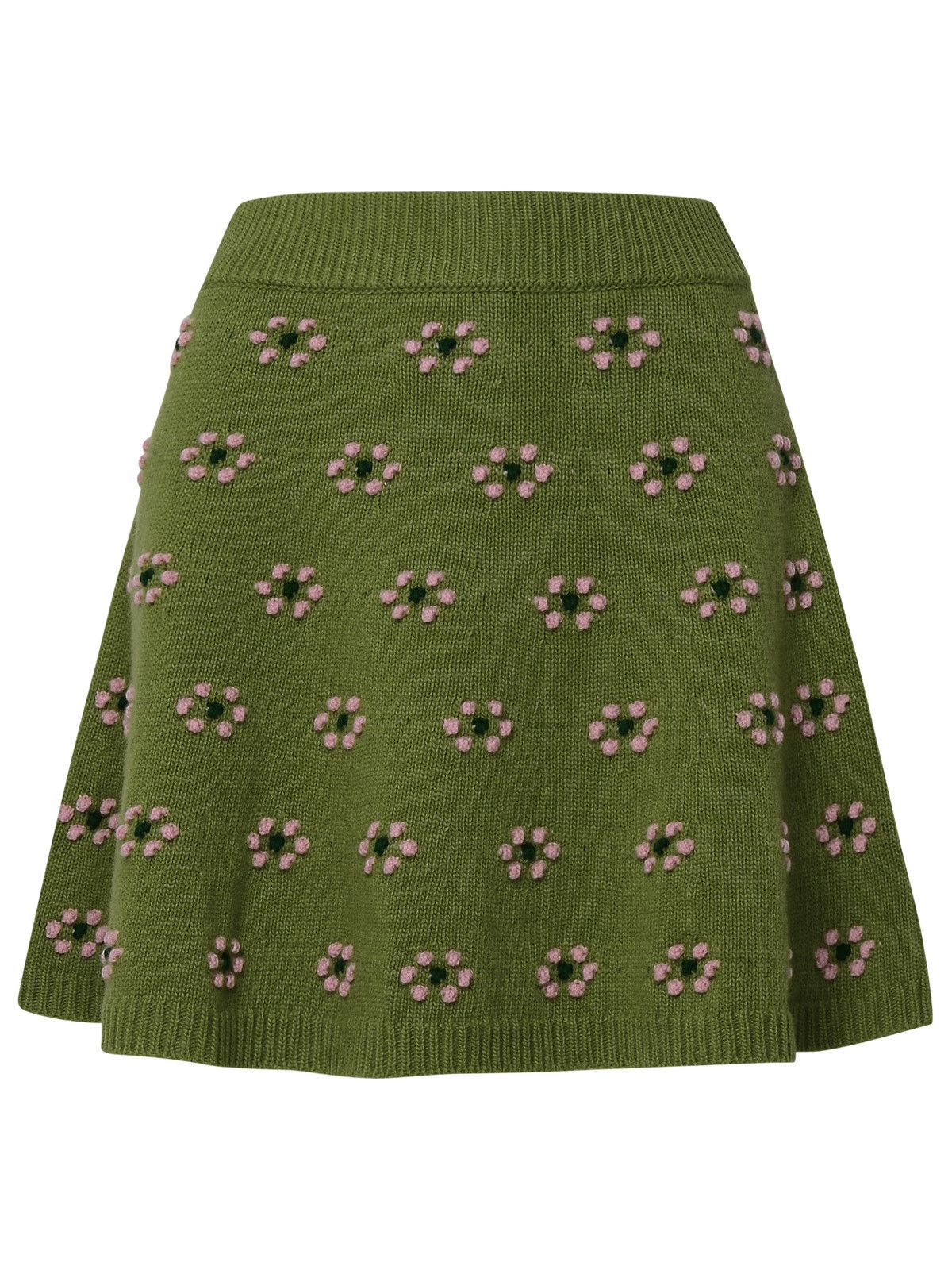 KENZO Green Wool Mini Skirt