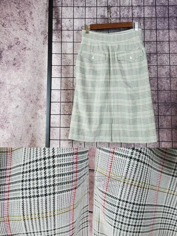 Dior Dior Green Plaid Wool Blend Skirt . Size 23" - 4 Thumbnail