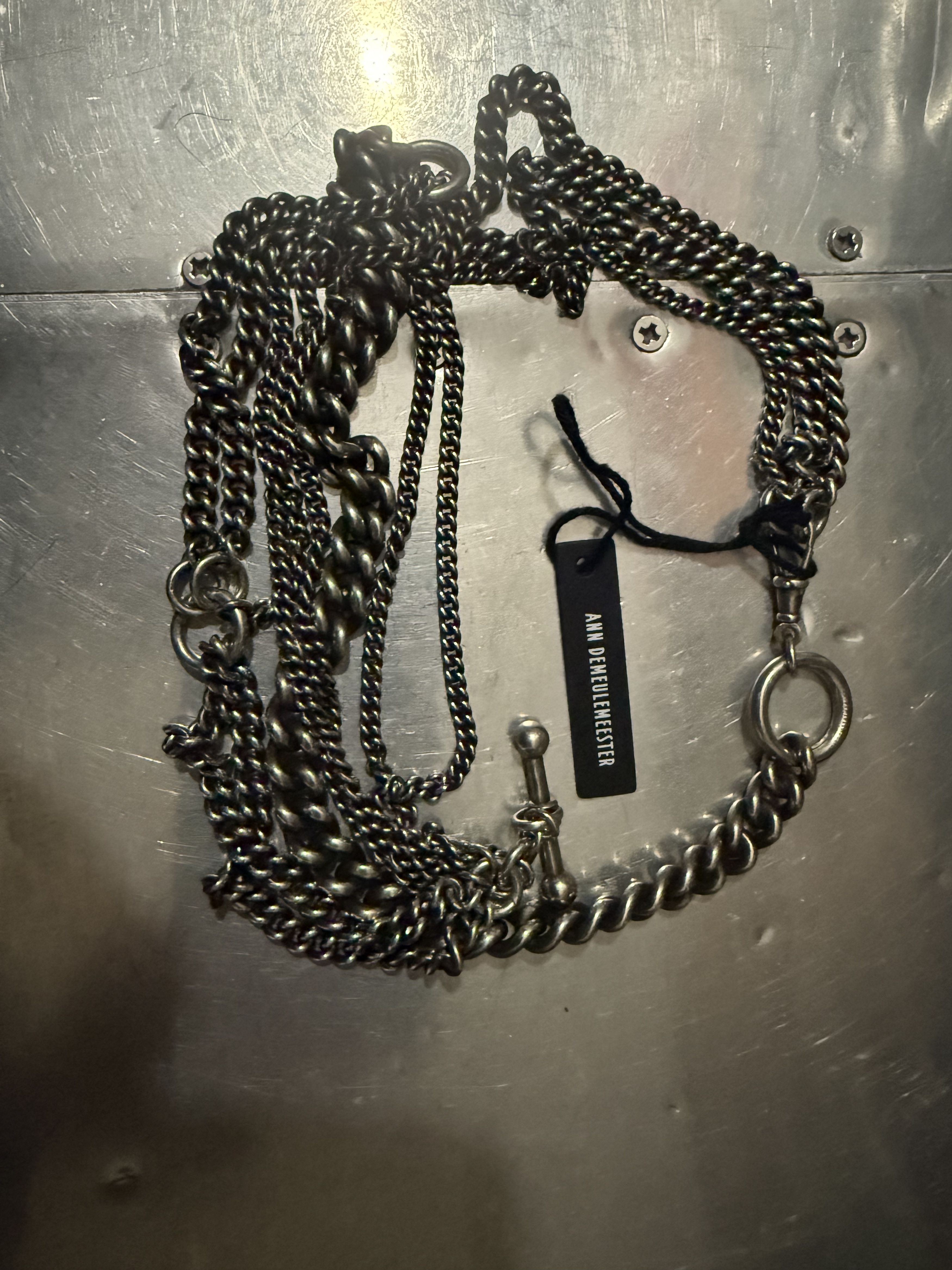 Ann Demeulemeester Silver Multi Chain Bracelet Size ONE SIZE - 13 Thumbnail