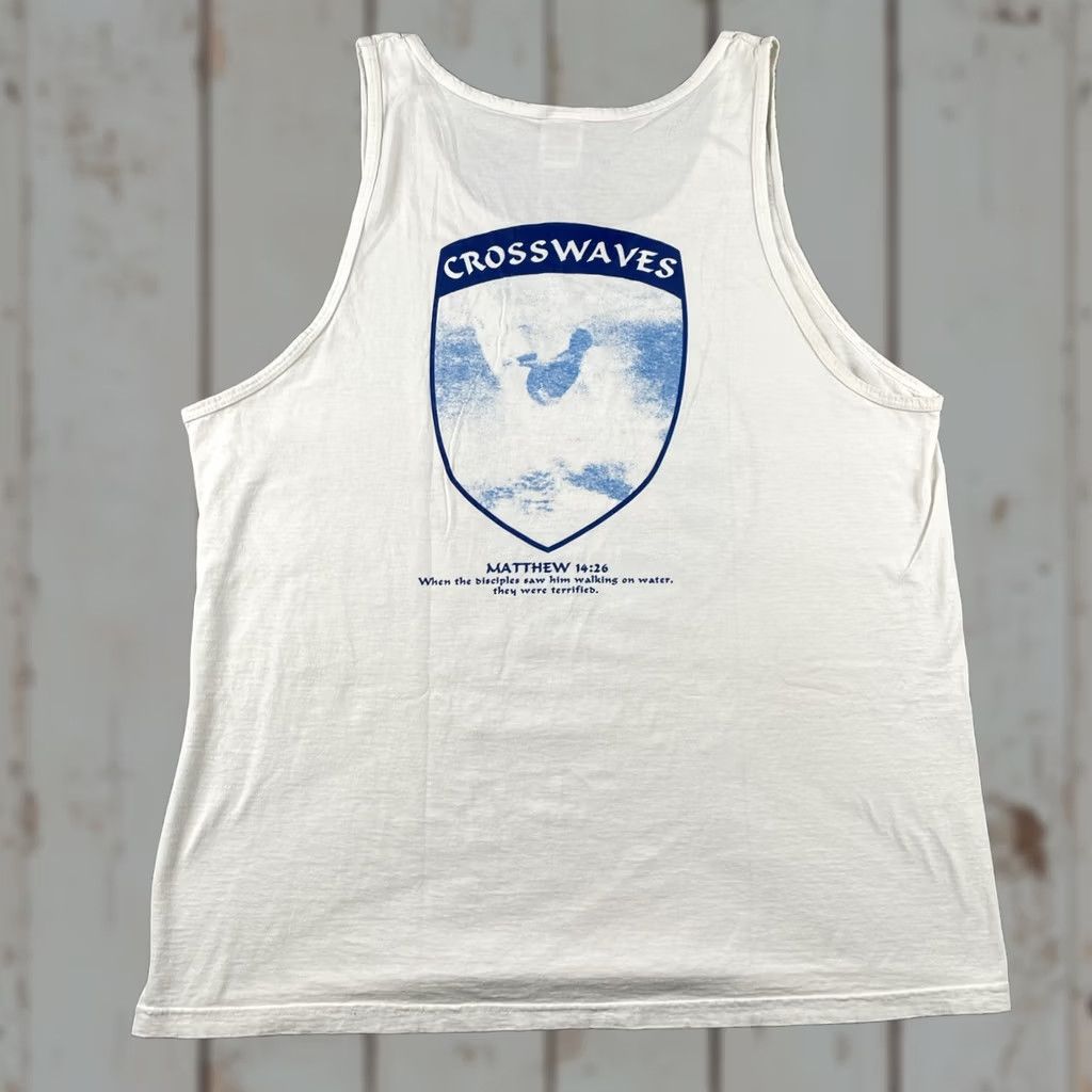 Fruit Of The Loom VINTAGE Fruit of the Loom XL Tank Top Shirt Cross Waves Christian Family Surfing Ministries Mens Size US XL / EU 56 / 4 - 1 Thumbnail
