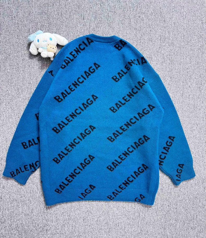 Balenciaga Balenciaga Lake blue bullet screen letter logo knitted swea Size US XS / EU 42 / 0 - 2 Thumbnail