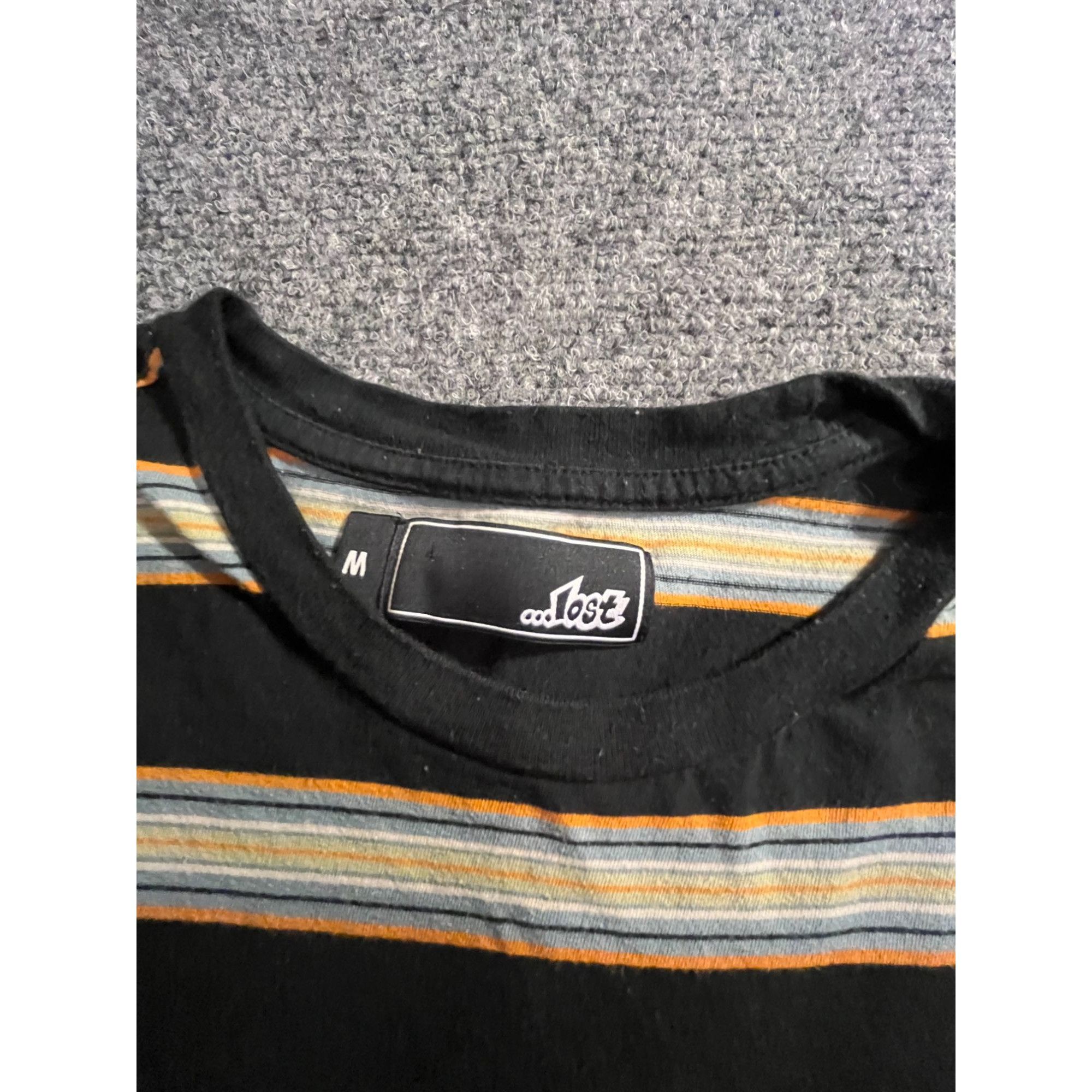 Lost Enterprises VINTAGE Lost Men T-Shirt Small Black Striped Logo Embroidere Size US M / EU 48-50 / 2 - 2 Thumbnail