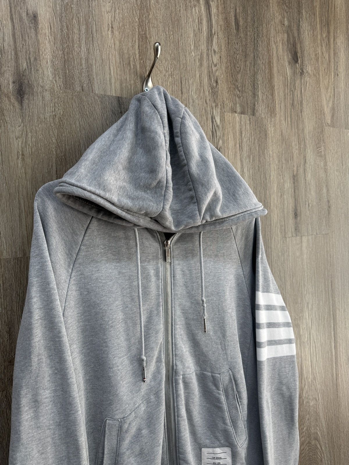 Thom Browne Thom Browne Grey Zip Up Hoodie Size US L / EU 52-54 / 3 - 2 Thumbnail