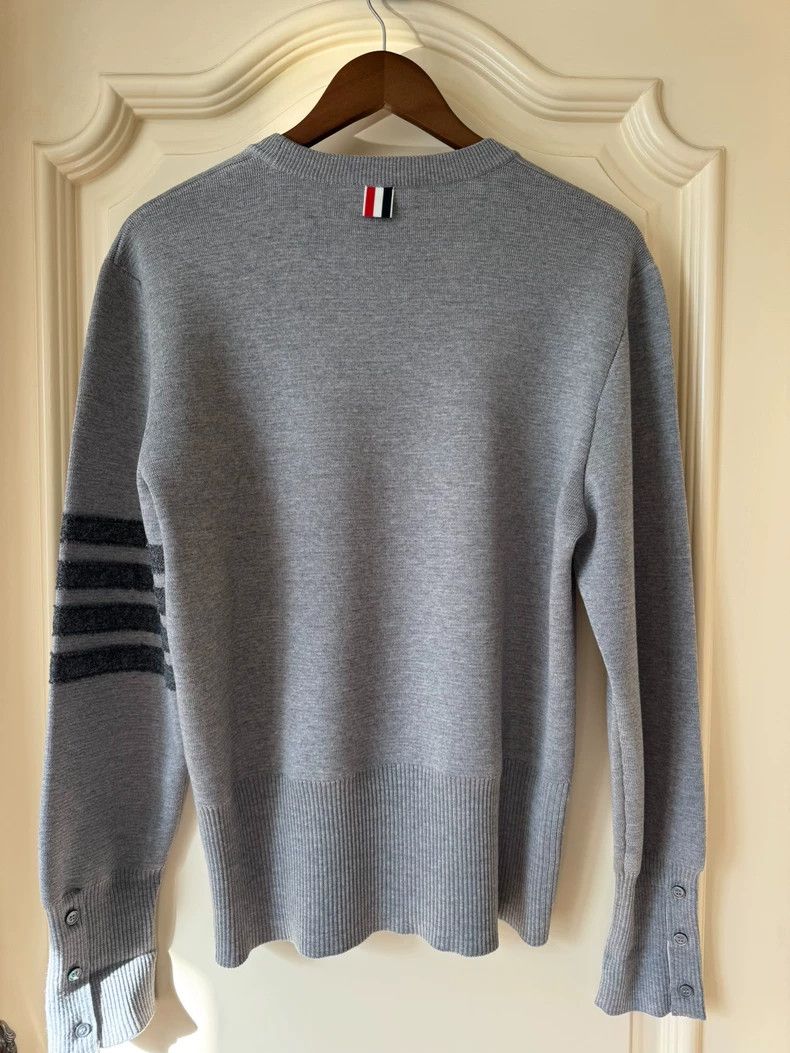 Thom Browne Thom browne Gray four-striped round-neck pullover sweater 2 Size US L / EU 52-54 / 3 - 2 Thumbnail