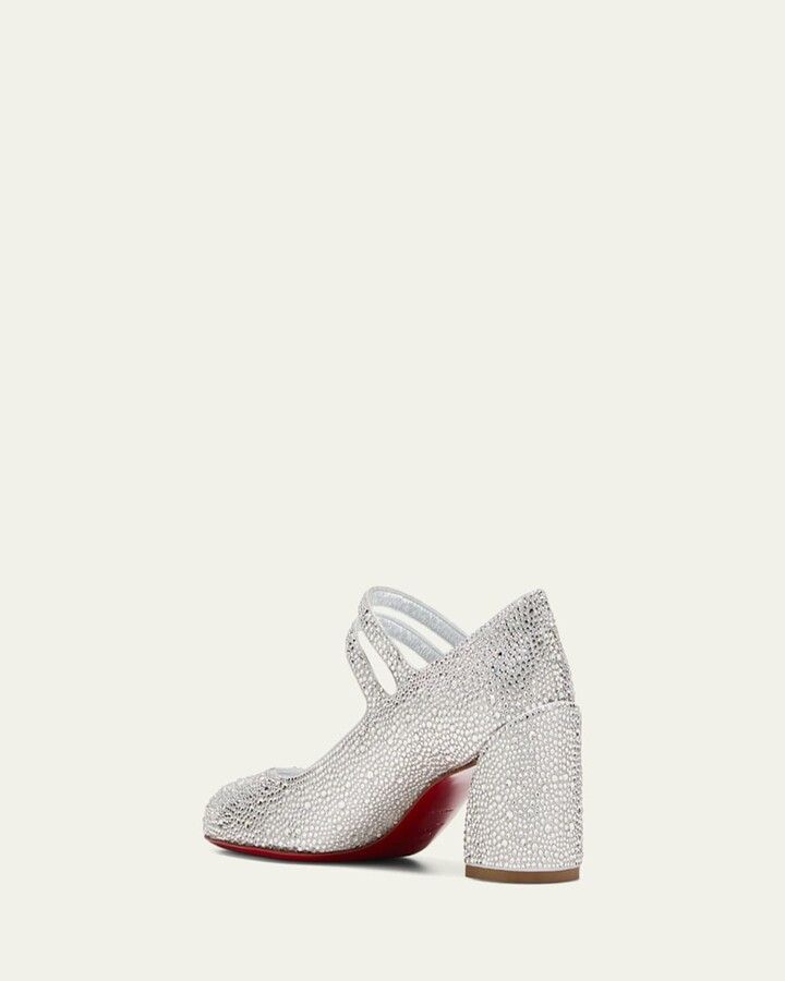 Christian Louboutin o1s1wg111024 Miss Jane Strass Pumps in Silver Size US 7 / IT 37 - 2 Thumbnail
