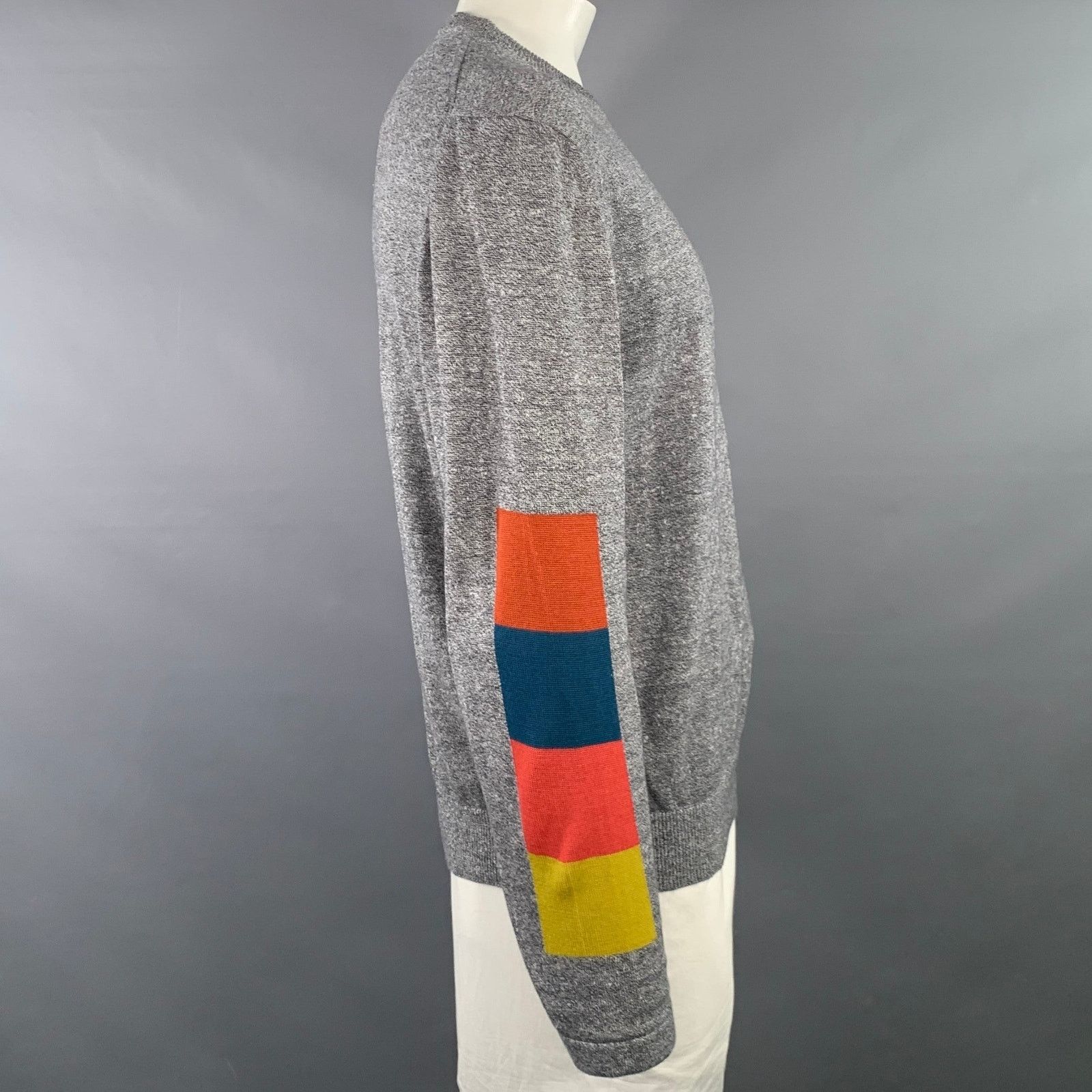 Paul Smith Size L Heather Grey Multi Color Color Block Cotton Wool Crew Size US L / EU 52-54 / 3 - 2 Thumbnail