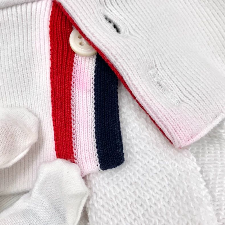 Thom Browne Thom Browne White back striped cotton hooded drawstring zip Size US S / EU 44-46 / 1 - 9 Thumbnail